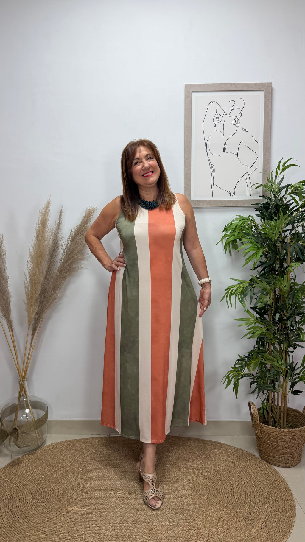 Vestido Nasha Naranja-Verde