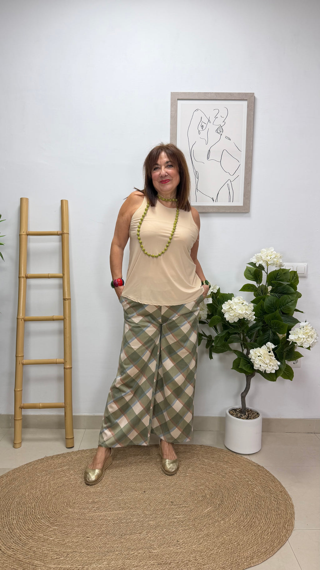 Pantalón Cuadros Verde