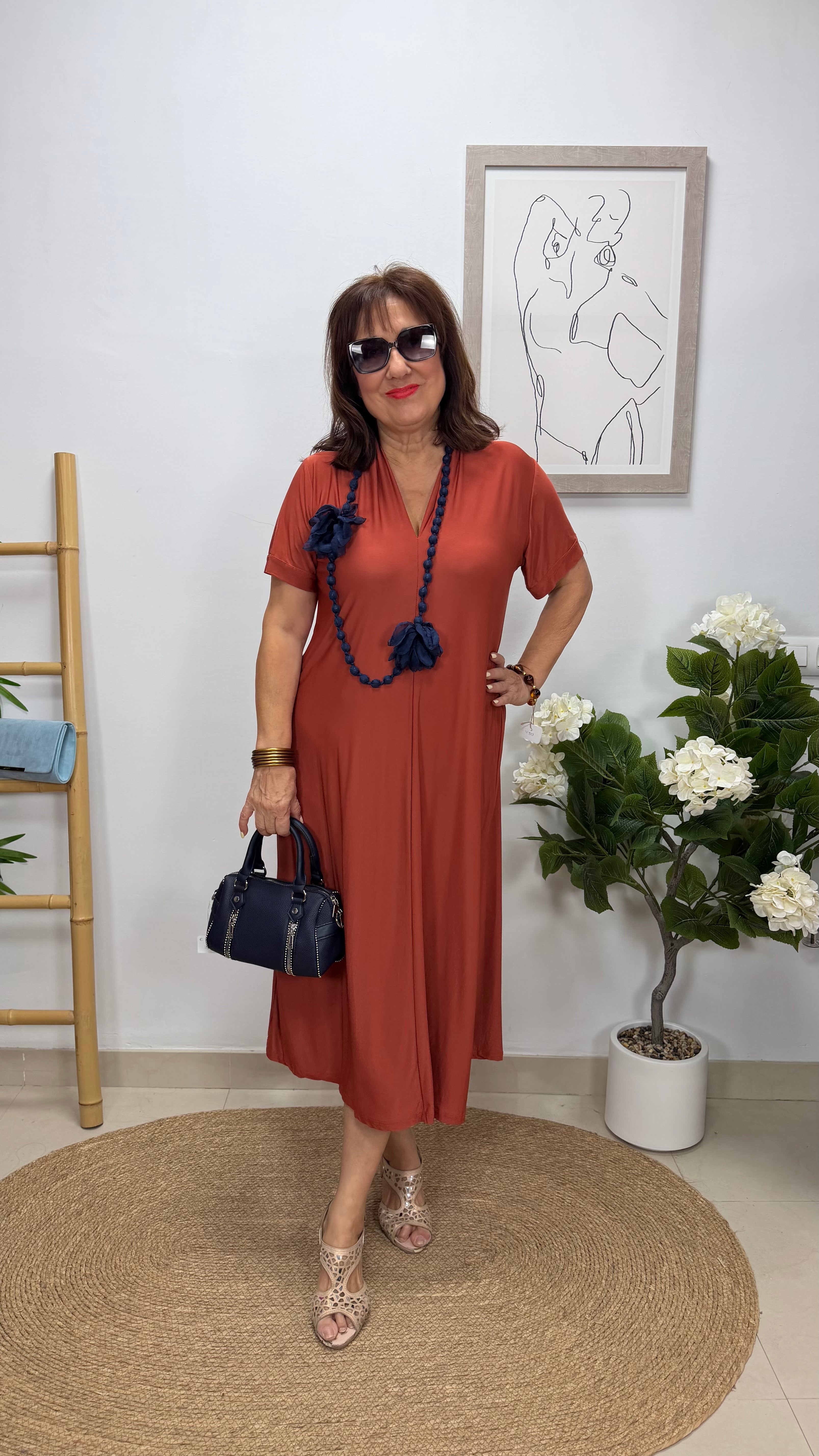 Vestido Paula Caldera con manga