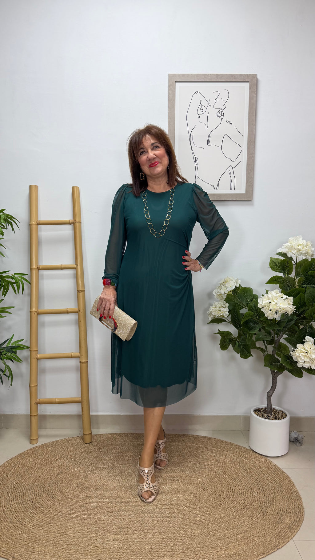 Vestido Loto Verde Pato