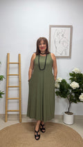 Vestido Estrella Caqui con bolsillo