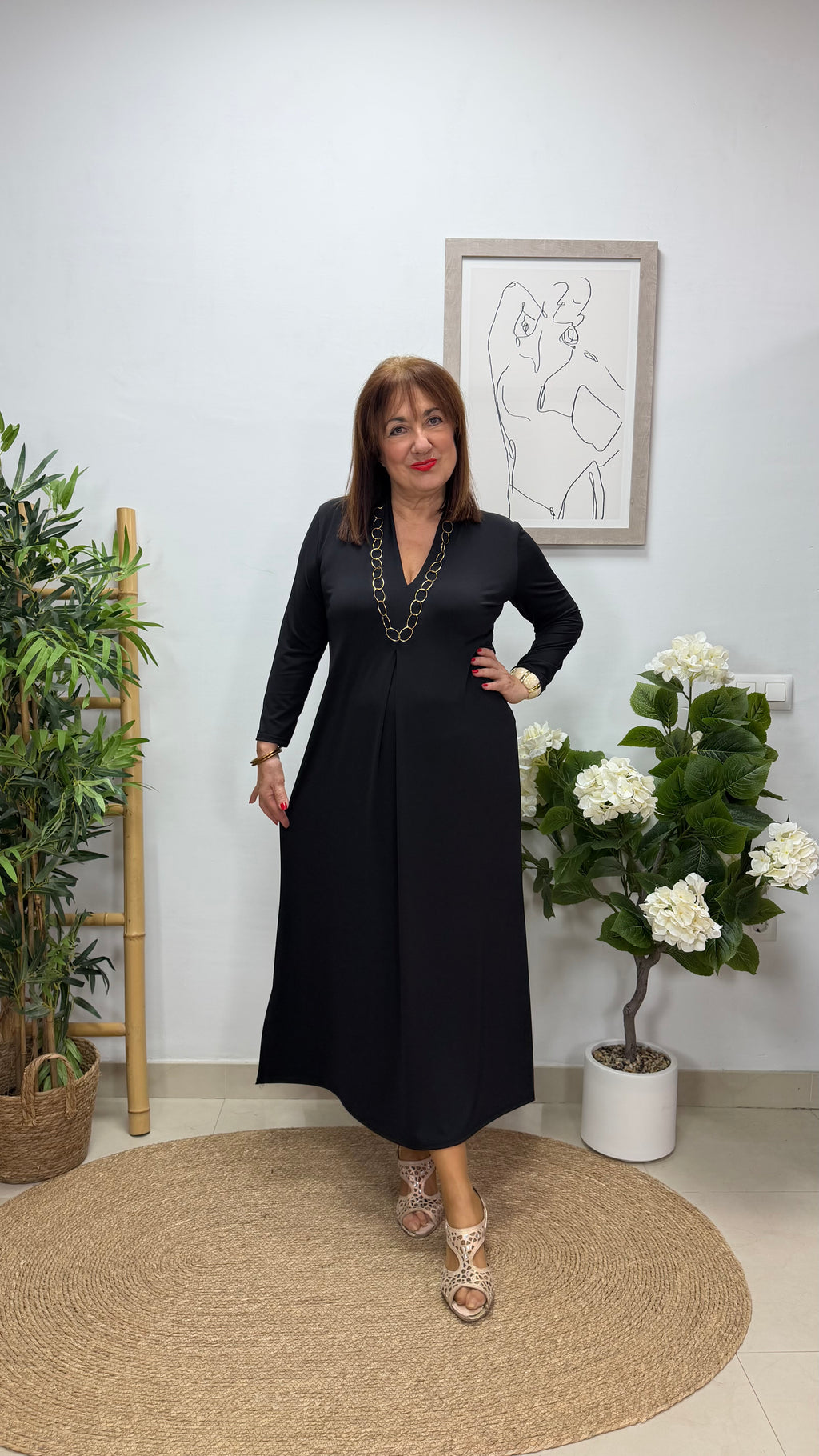 Vestido Paula con Manga Negro