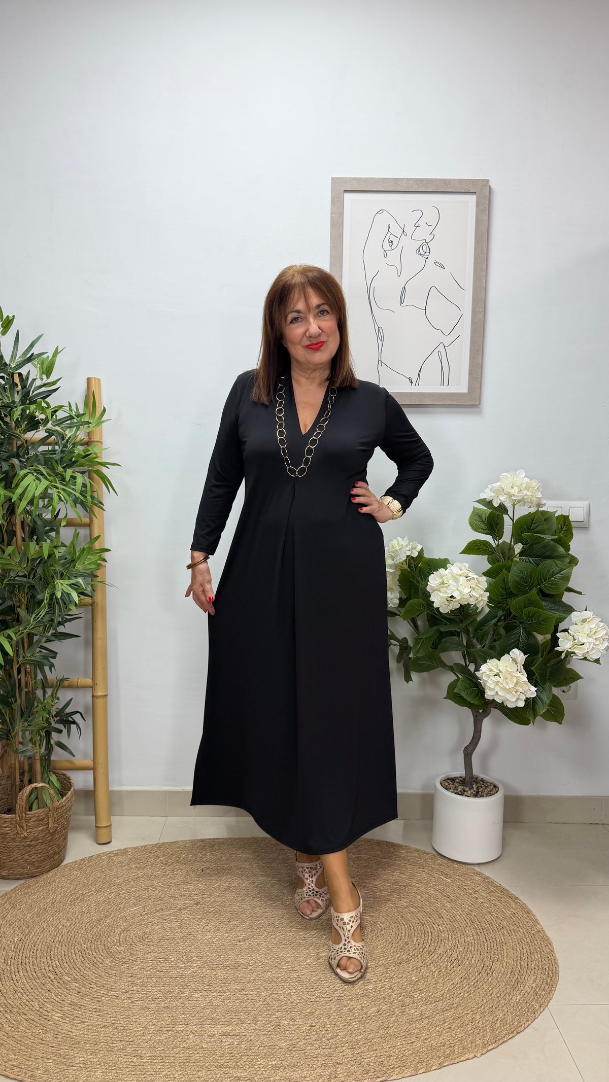Vestido Paula con Manga Negro