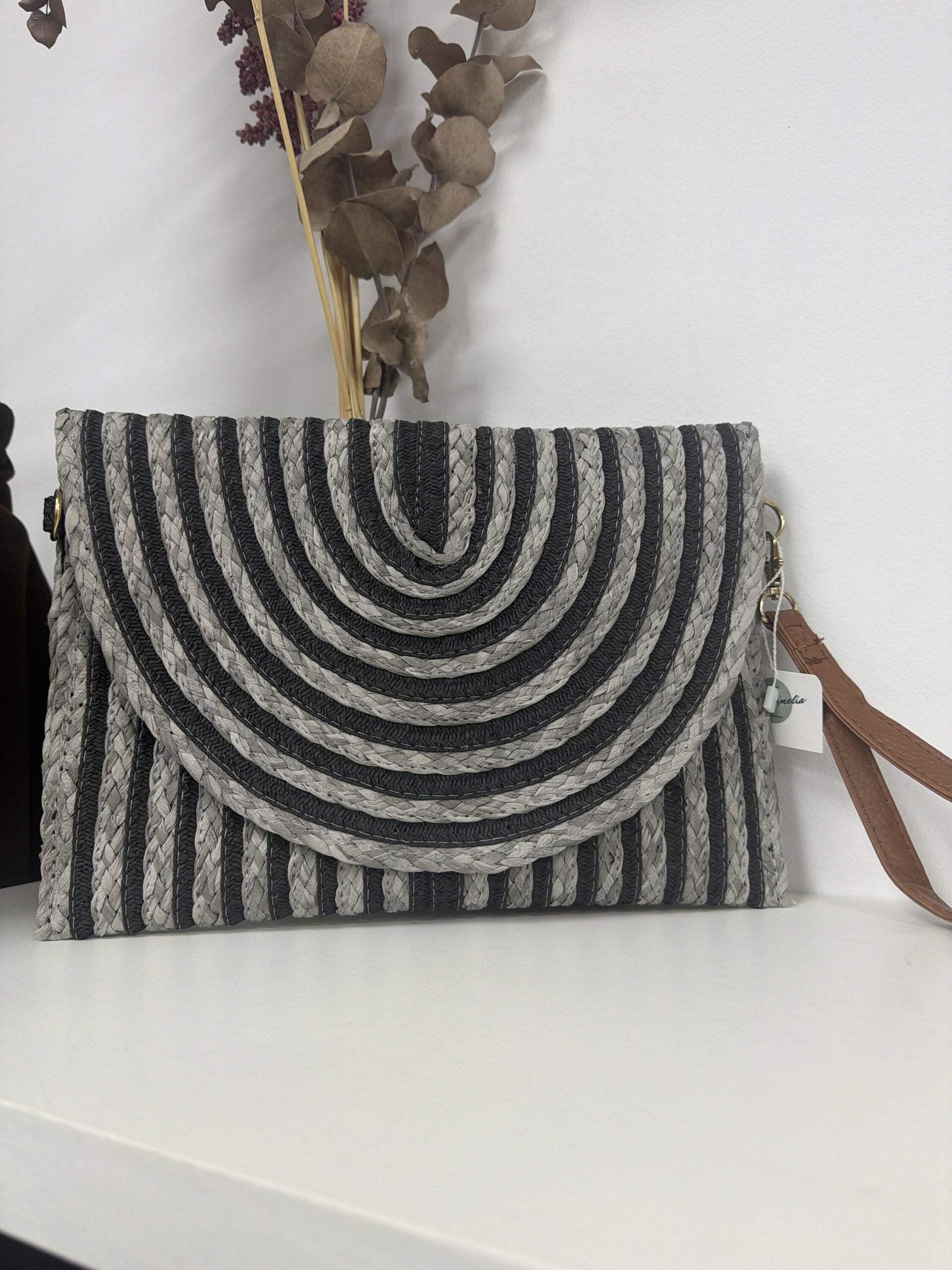 Cartera Rafia Negro