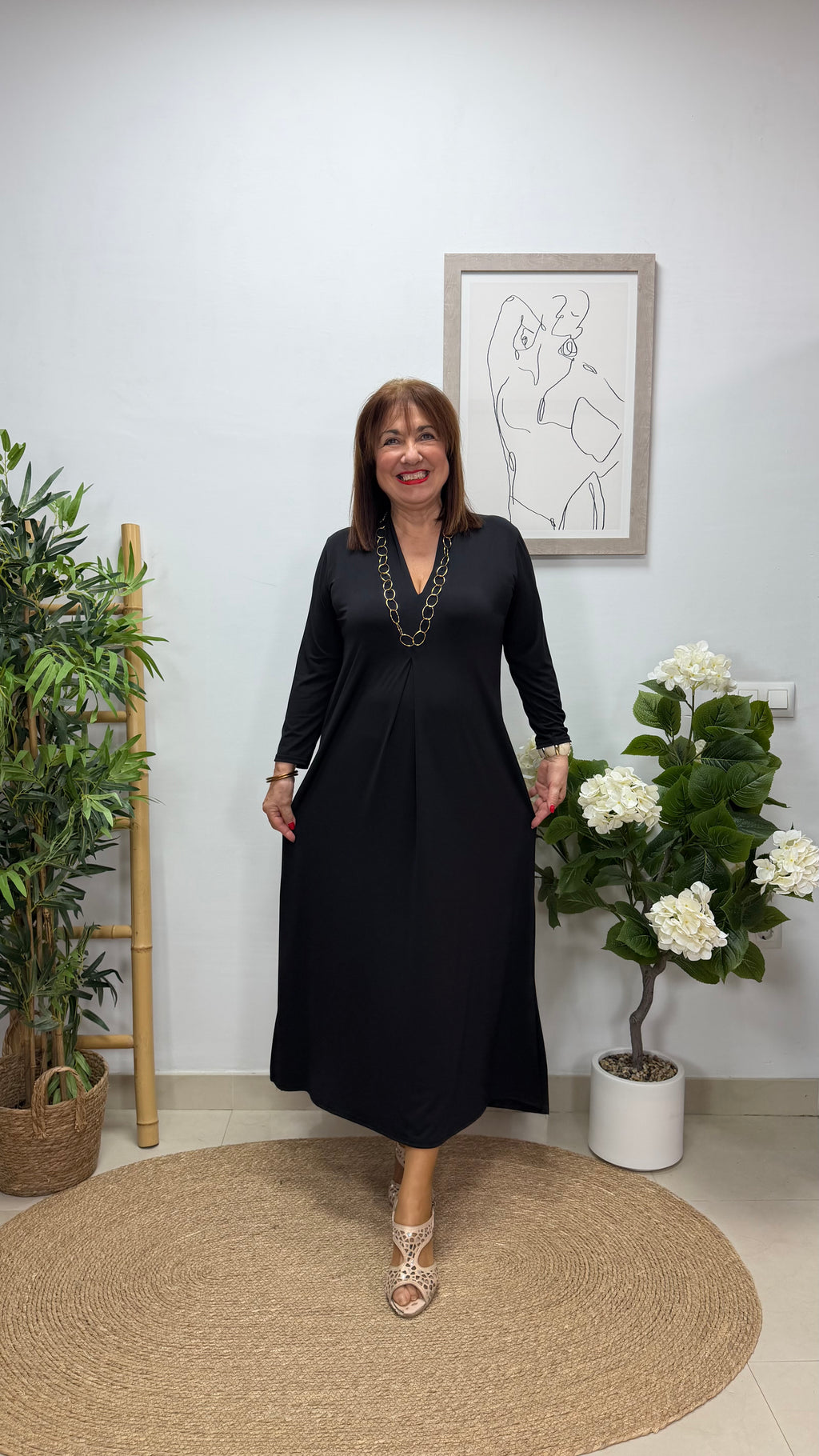 Vestido Paula con Manga Negro