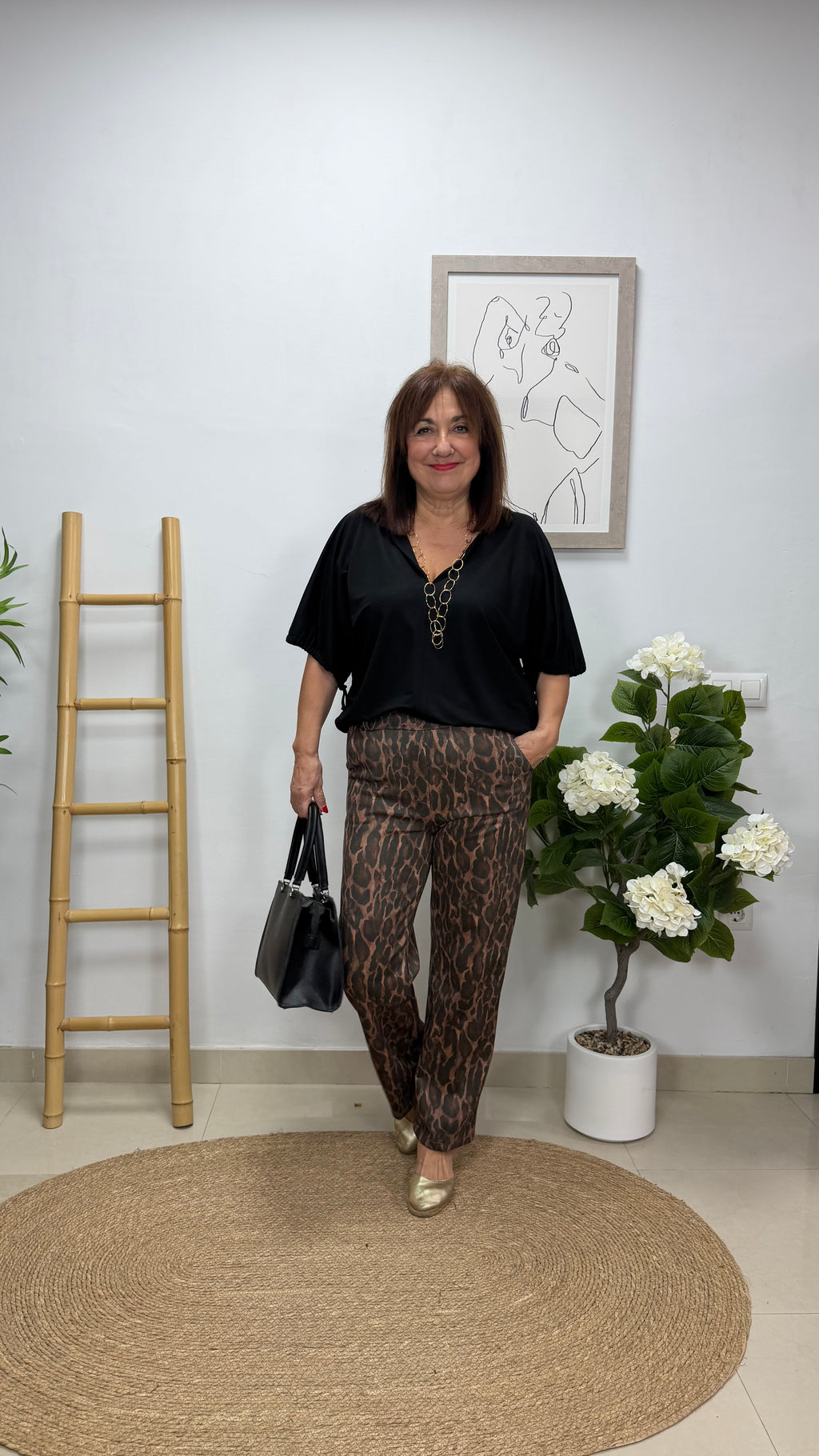 Pantalón Print Marrón