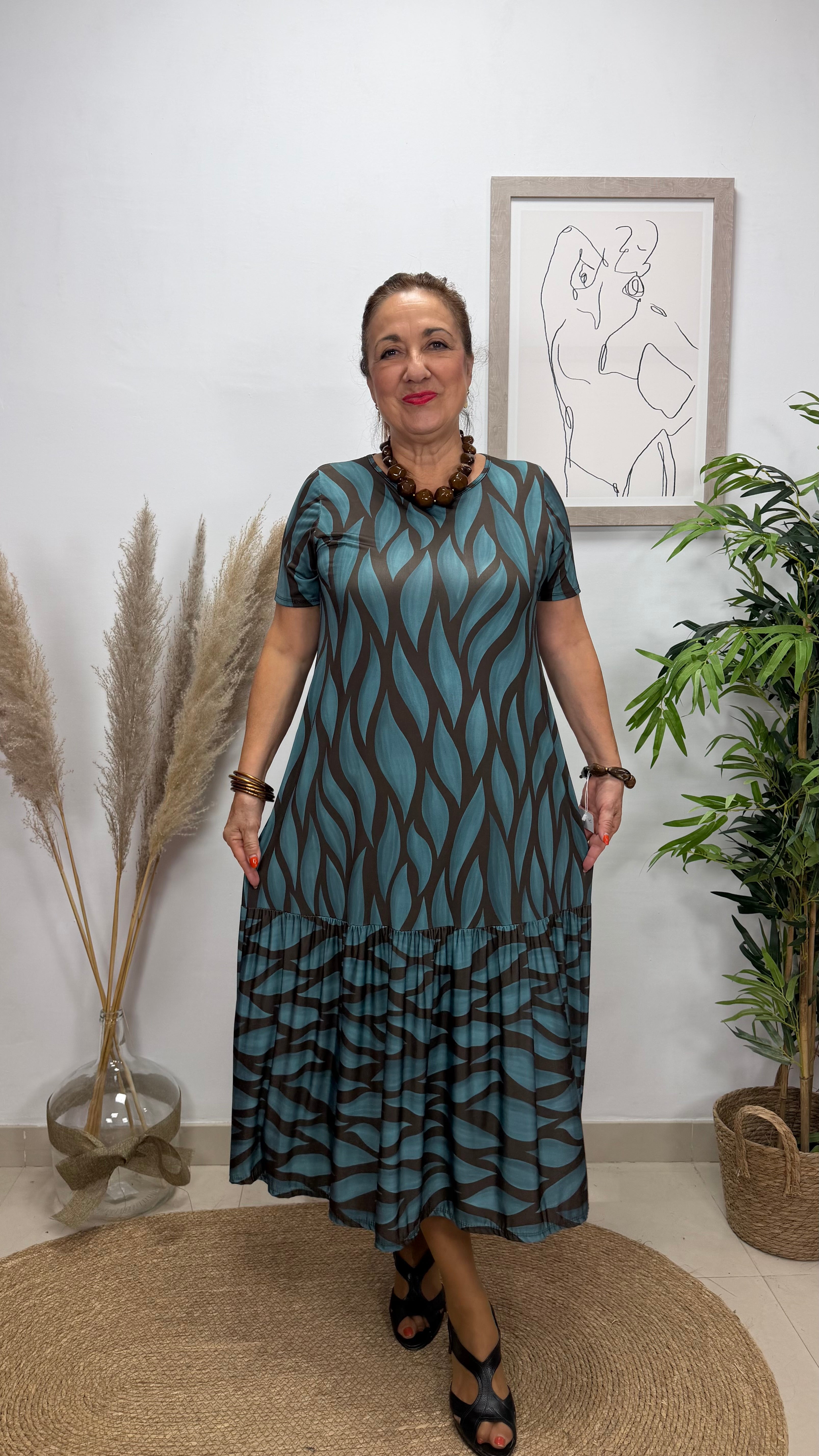 Vestido Redes Manga Corta