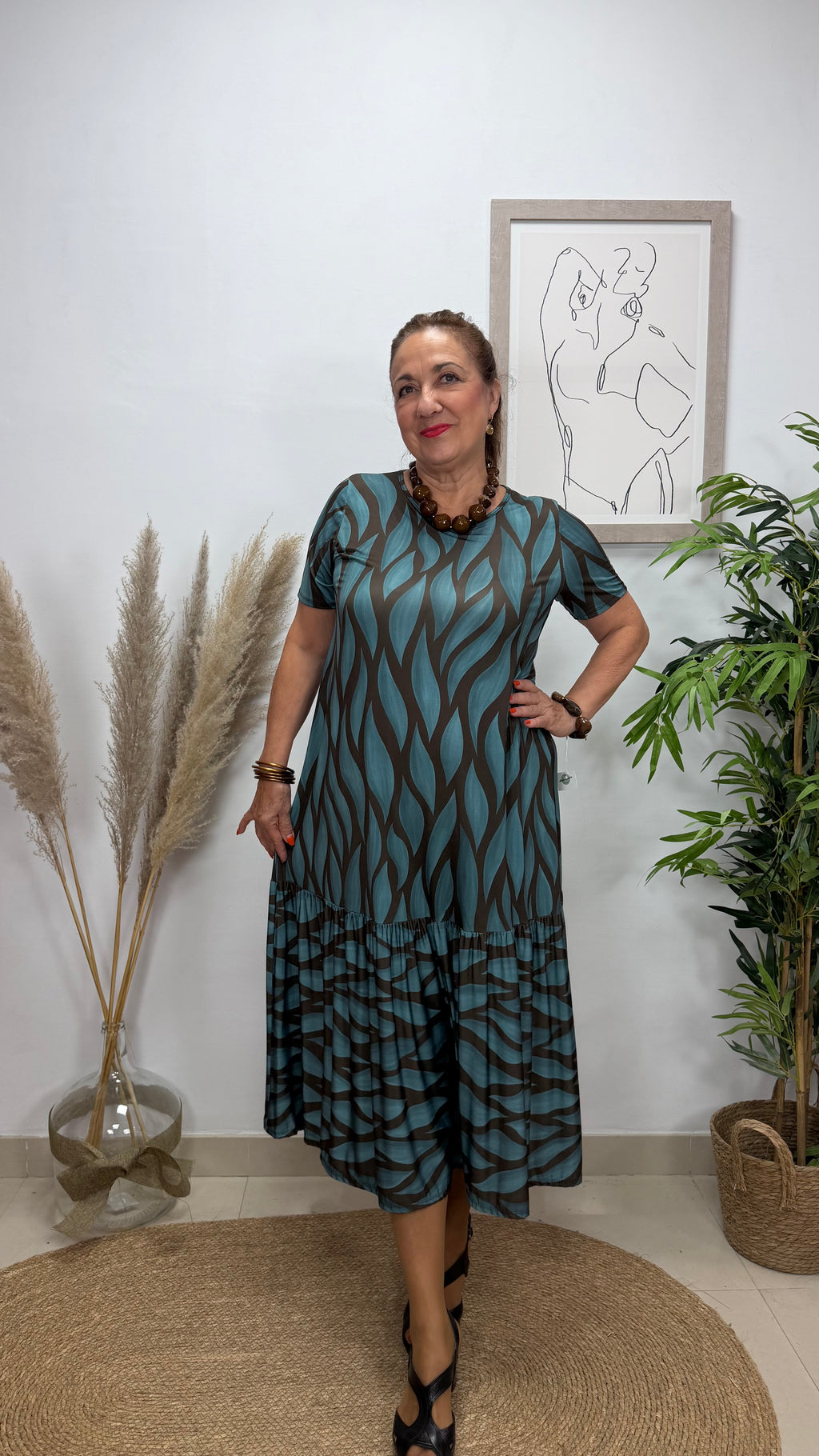 Vestido Redes Manga Corta