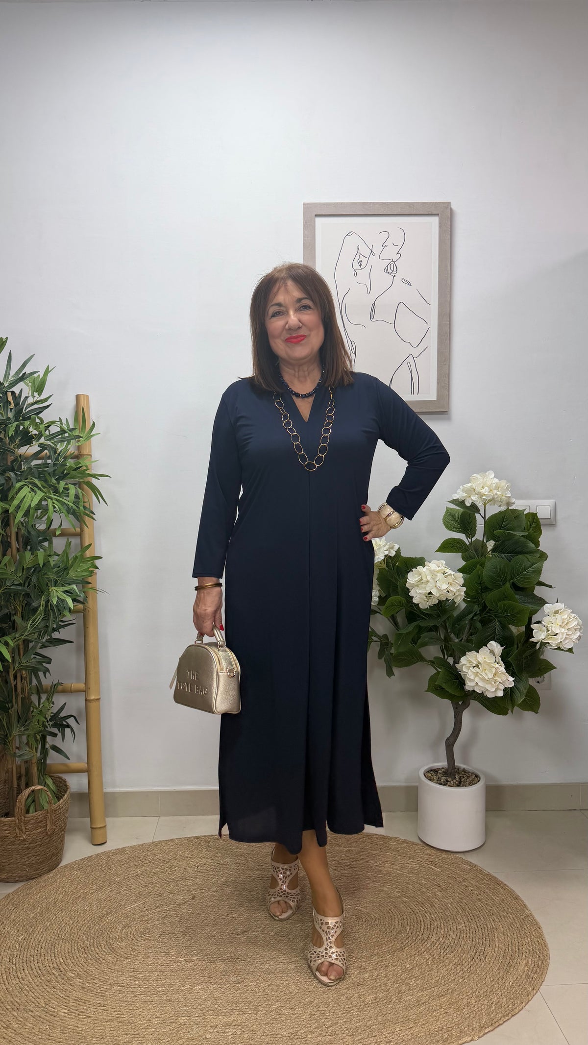 Vestido Paula con Manga Marino
