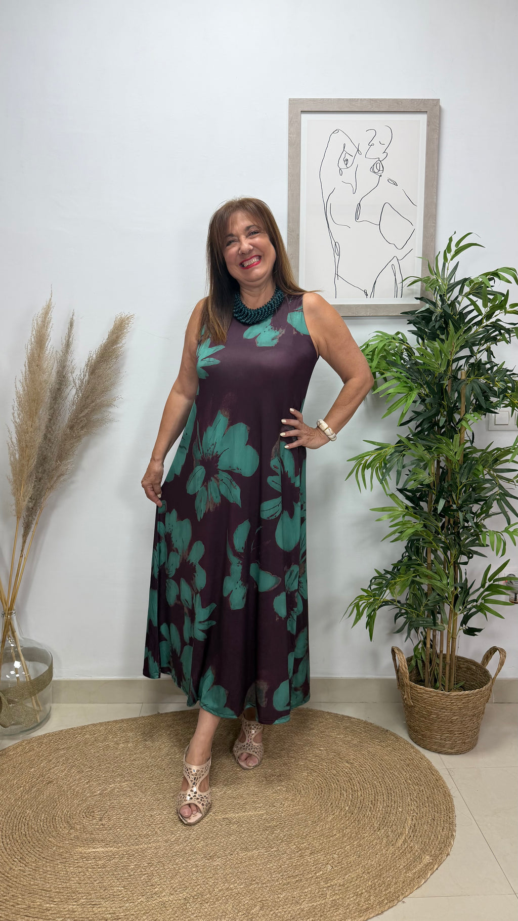 Vestido Orquídea Berengena-Agumarina