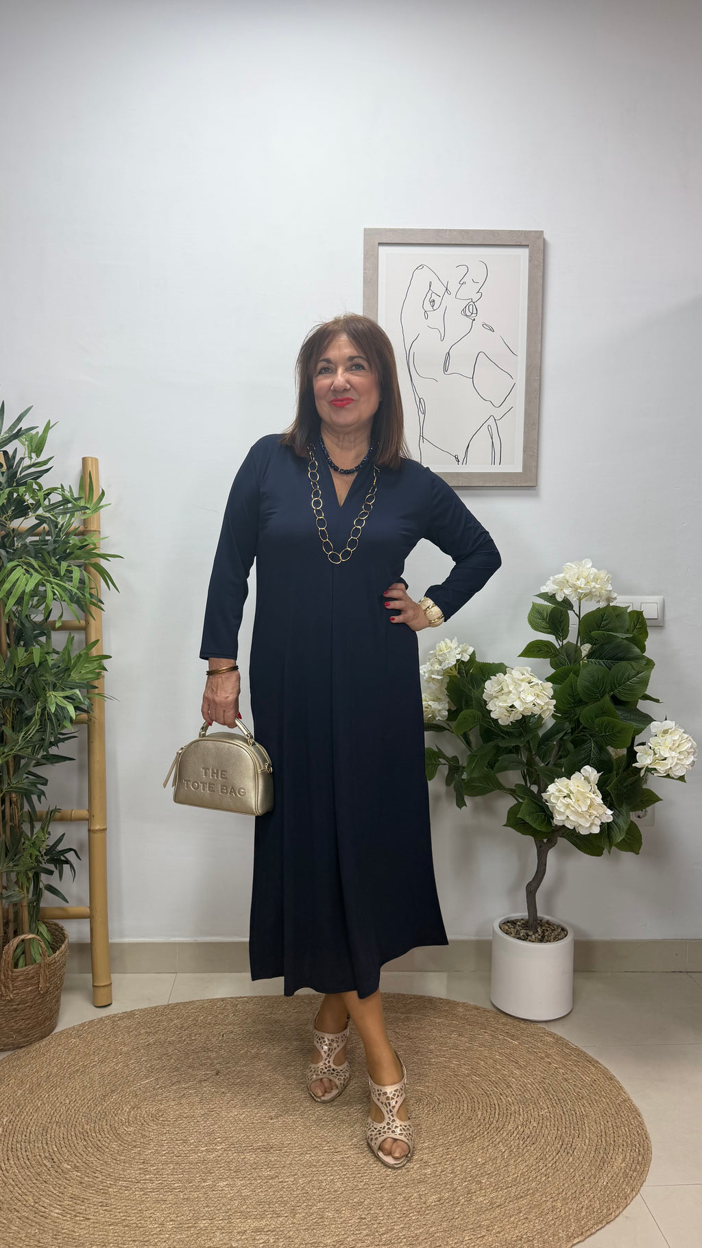 Vestido Paula con Manga Marino
