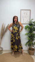 Vestido Orquídea Marrón-Lima