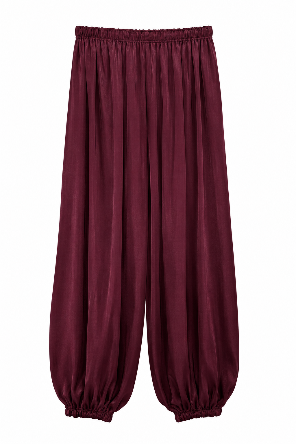 Pantalón Satén Bombacho Vino