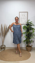 Vestido Corto Vichy Marino