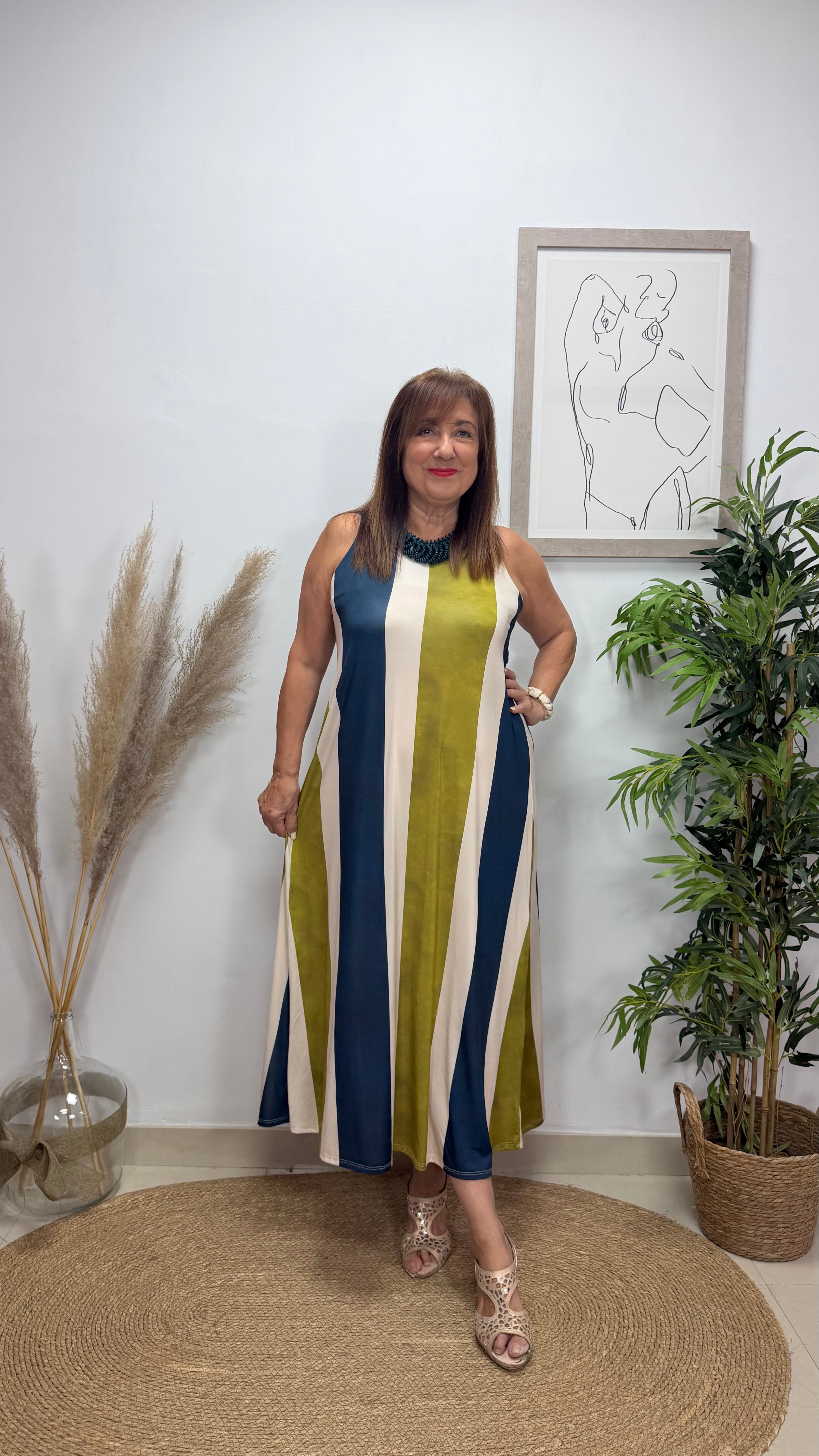 Vestido Nasha Azul-Lima