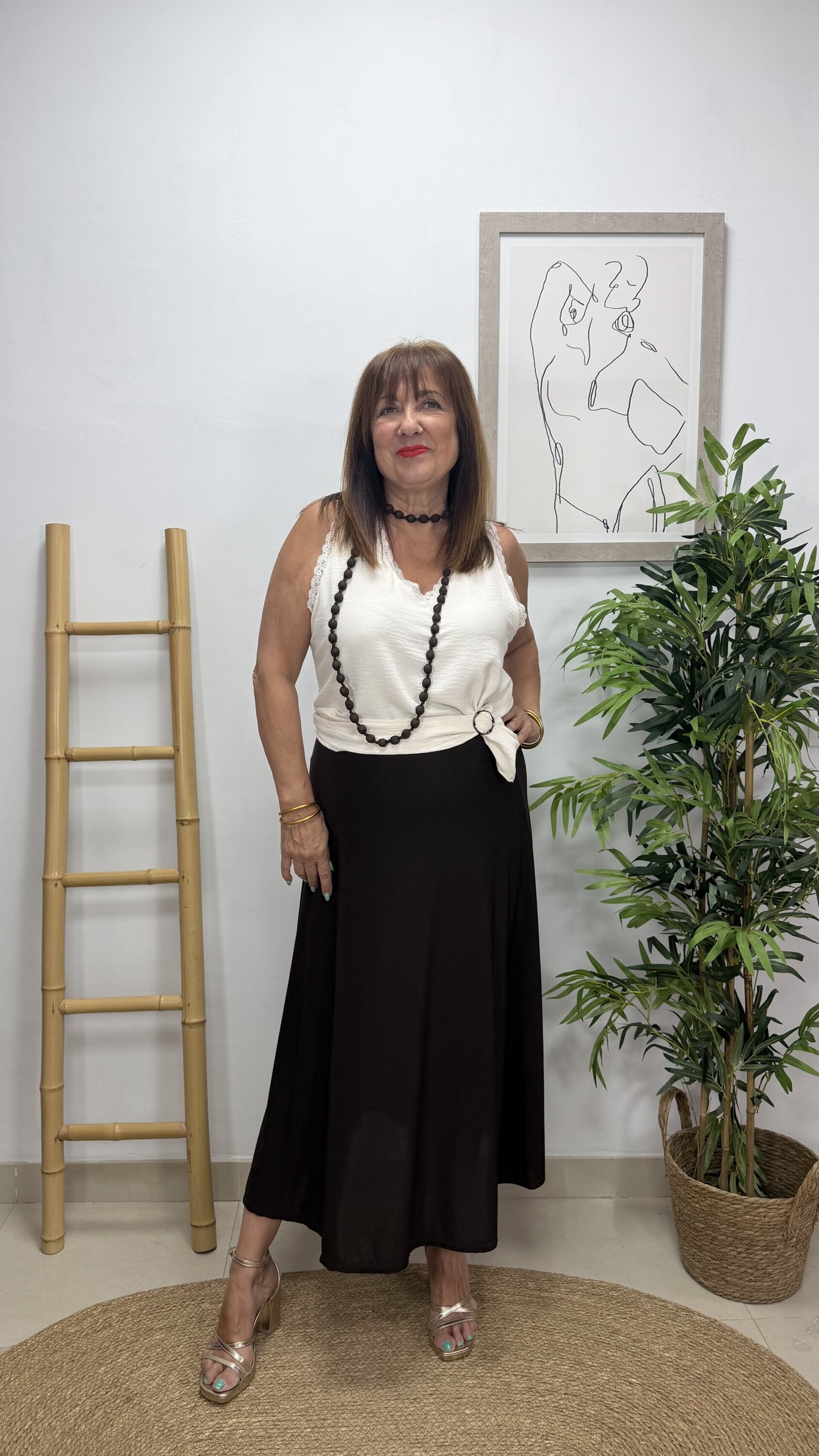 Falda Lisa Marrón