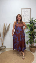 Vestido Orquídea Marrón-Tinta
