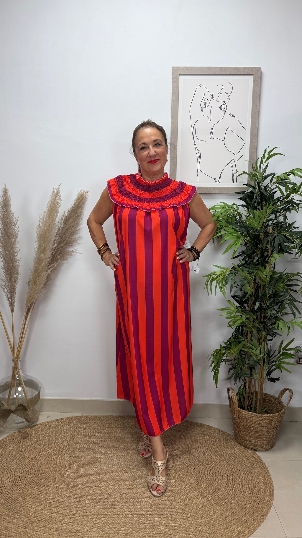 Vestido Rayas Naranja