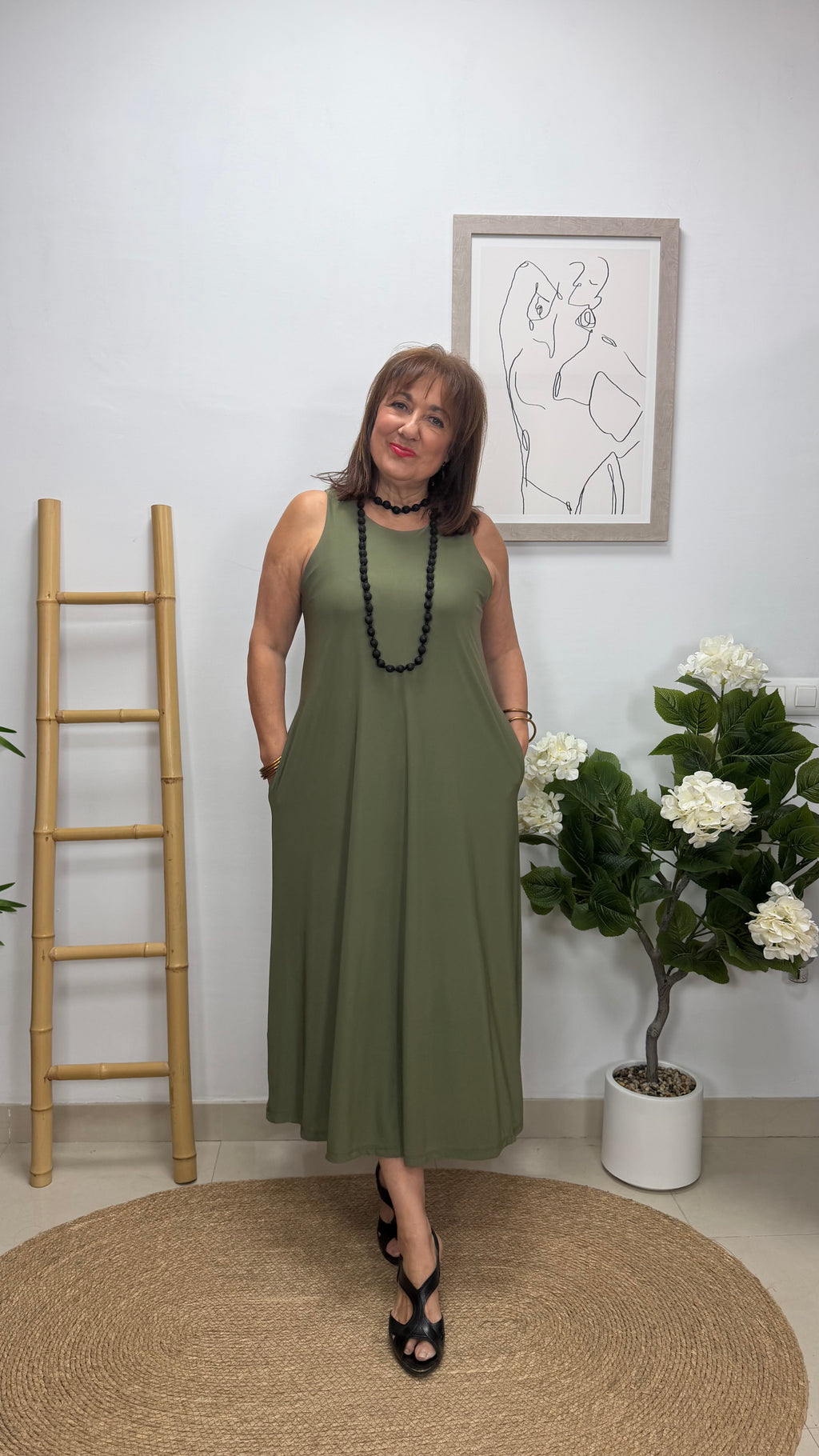 Vestido Estrella Caqui con bolsillo