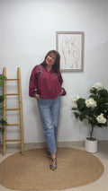 Camisa Étnica Burdeos