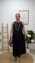 Vestido Estrella Negro con bolsillo