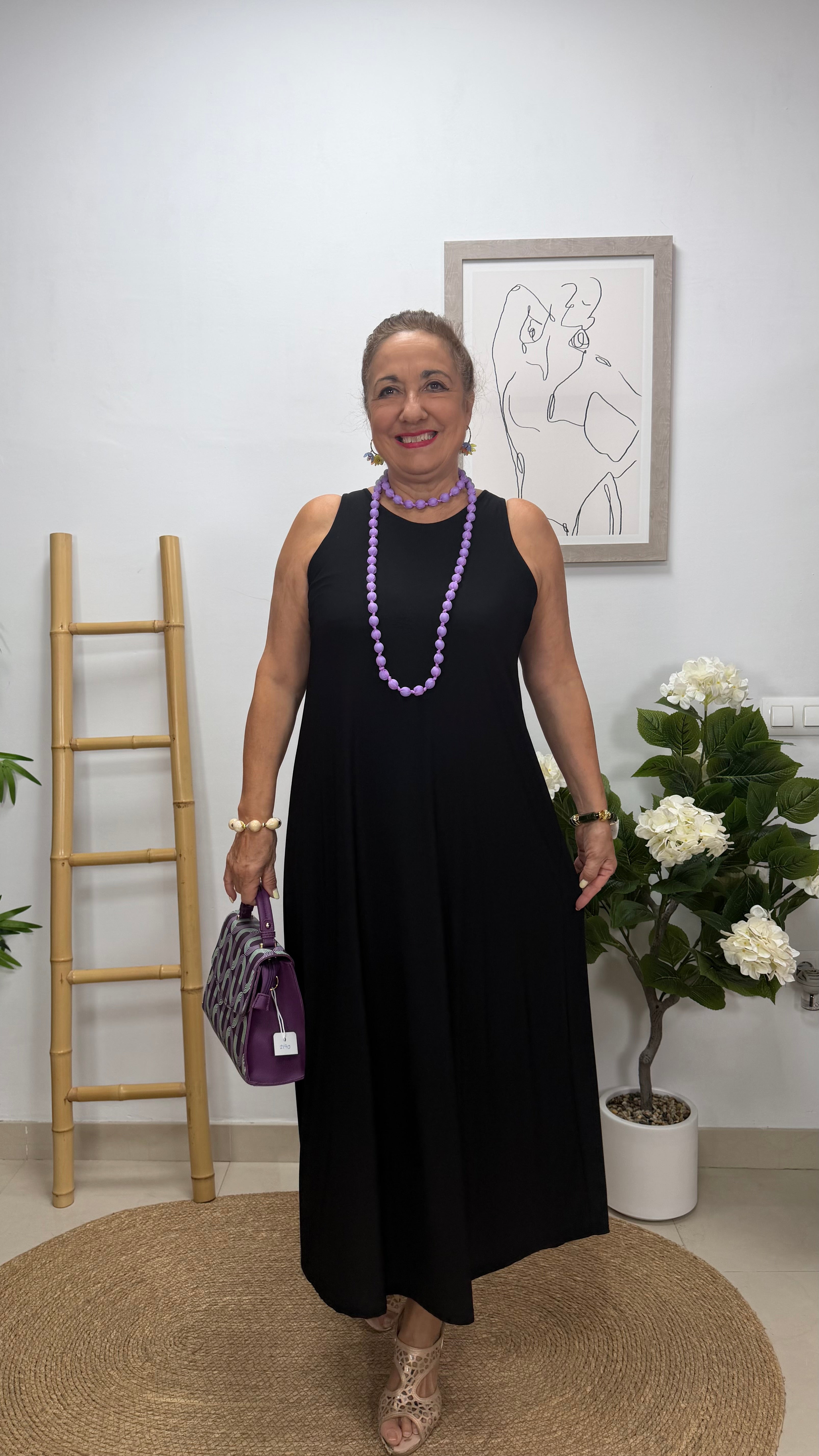 Vestido Estrella Negro con bolsillo