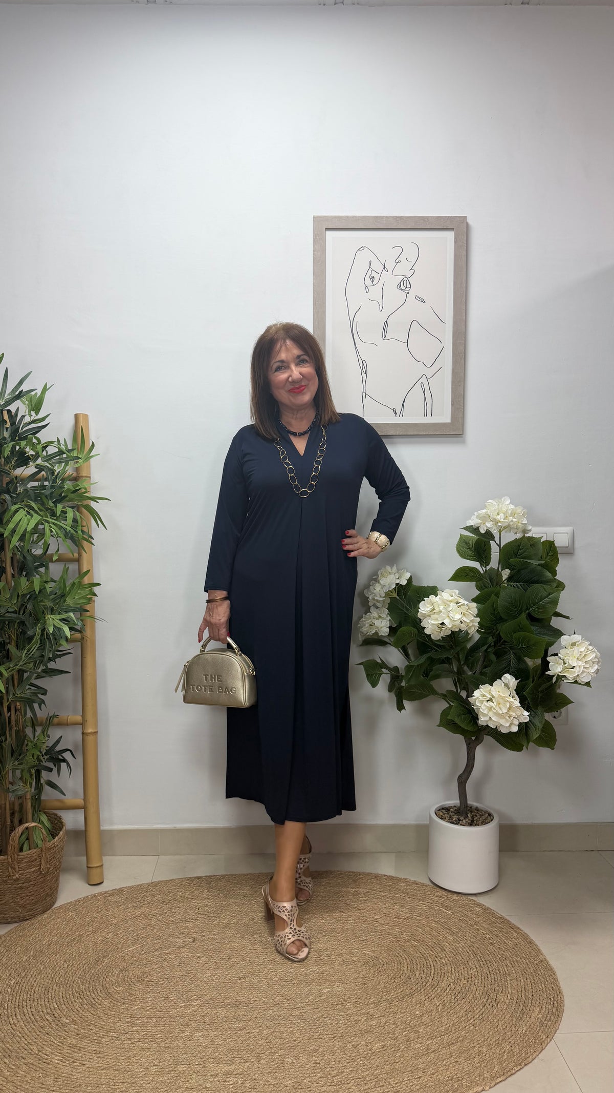 Vestido Paula con Manga Marino