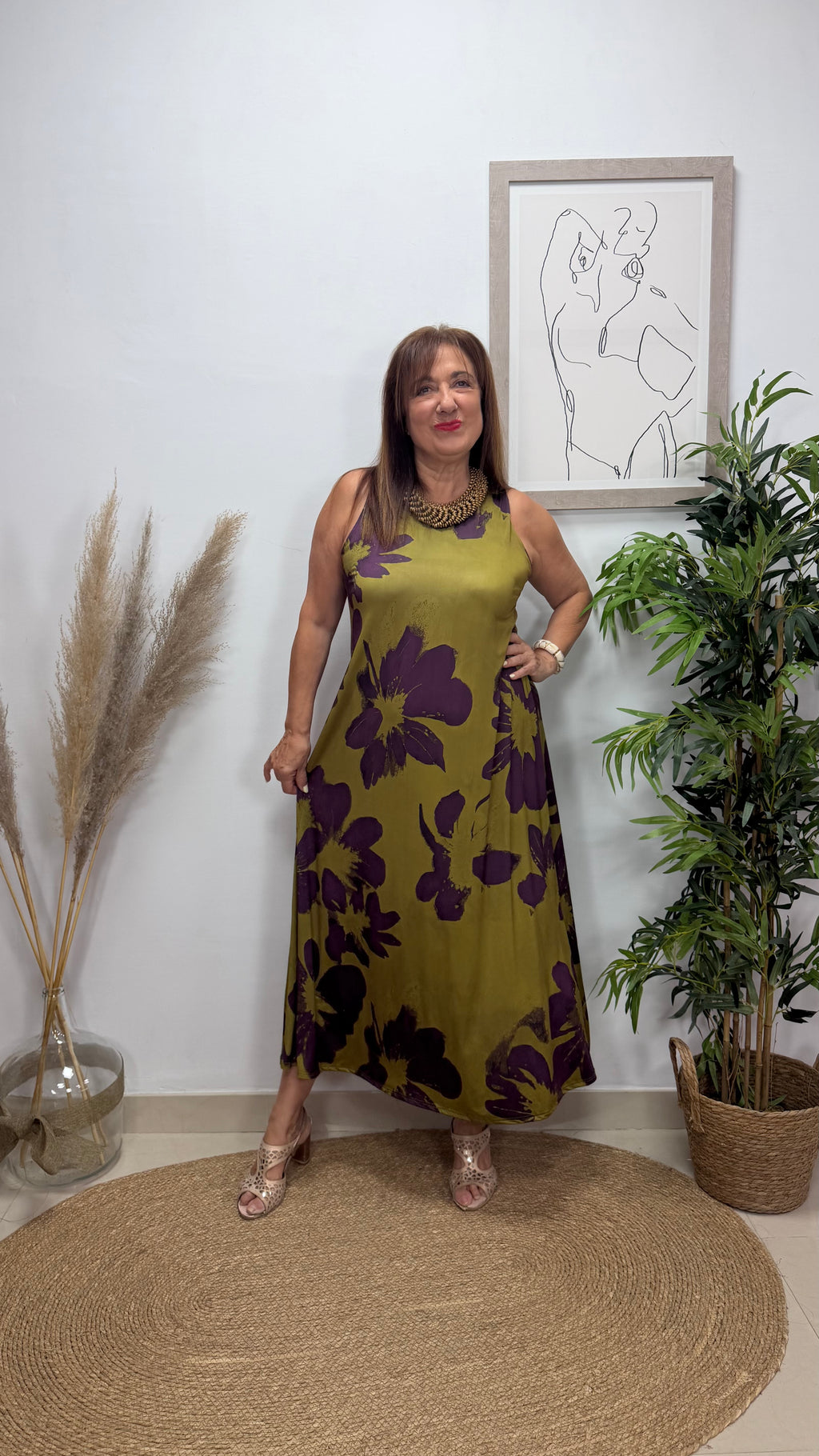 Vestido Orquídea Lima-Berengena