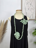 Collar Caramelo Flor Verde