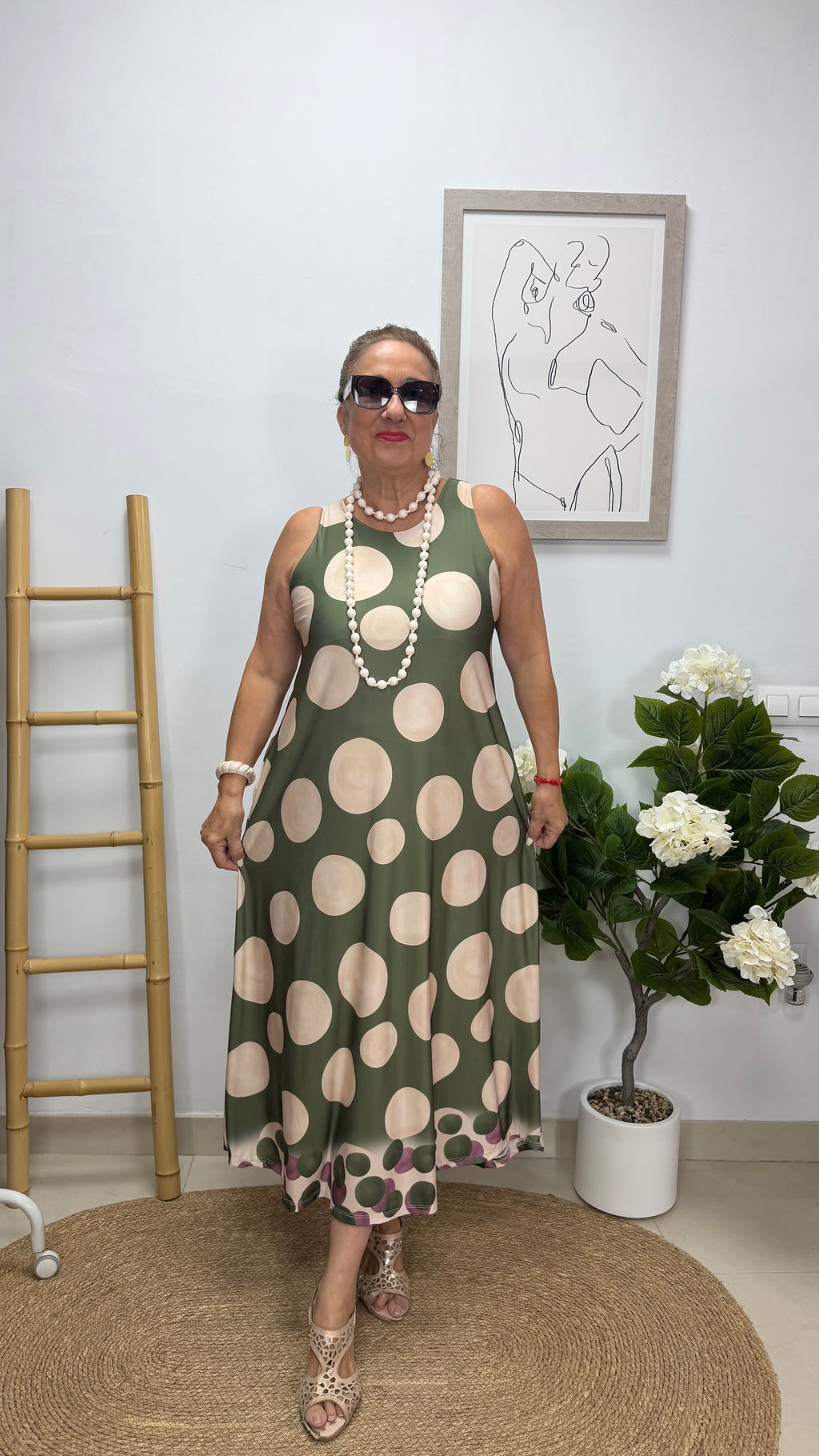 Vestido Elena Lunares Verde