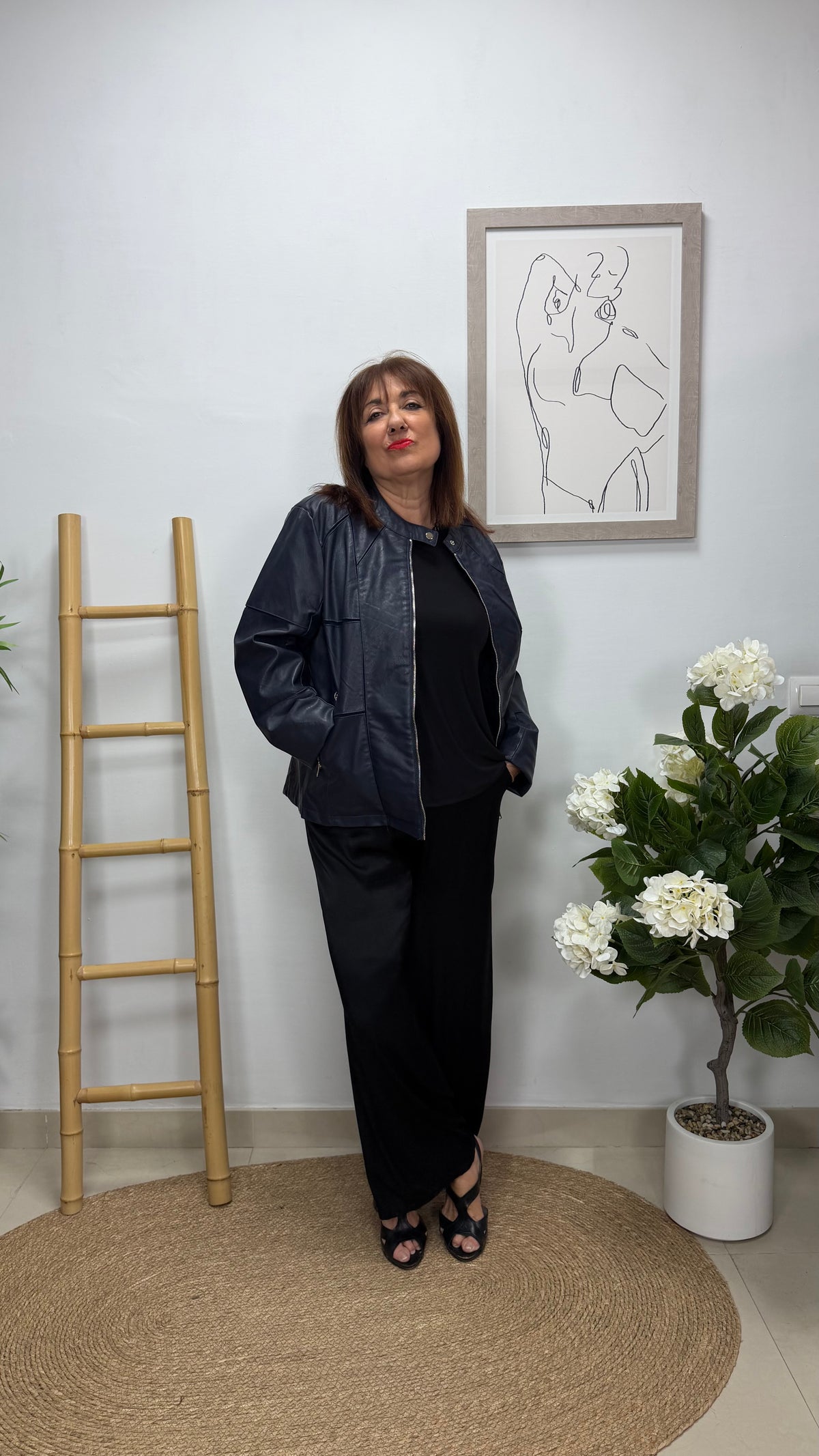 Cazadora Polipiel Forrada Marino