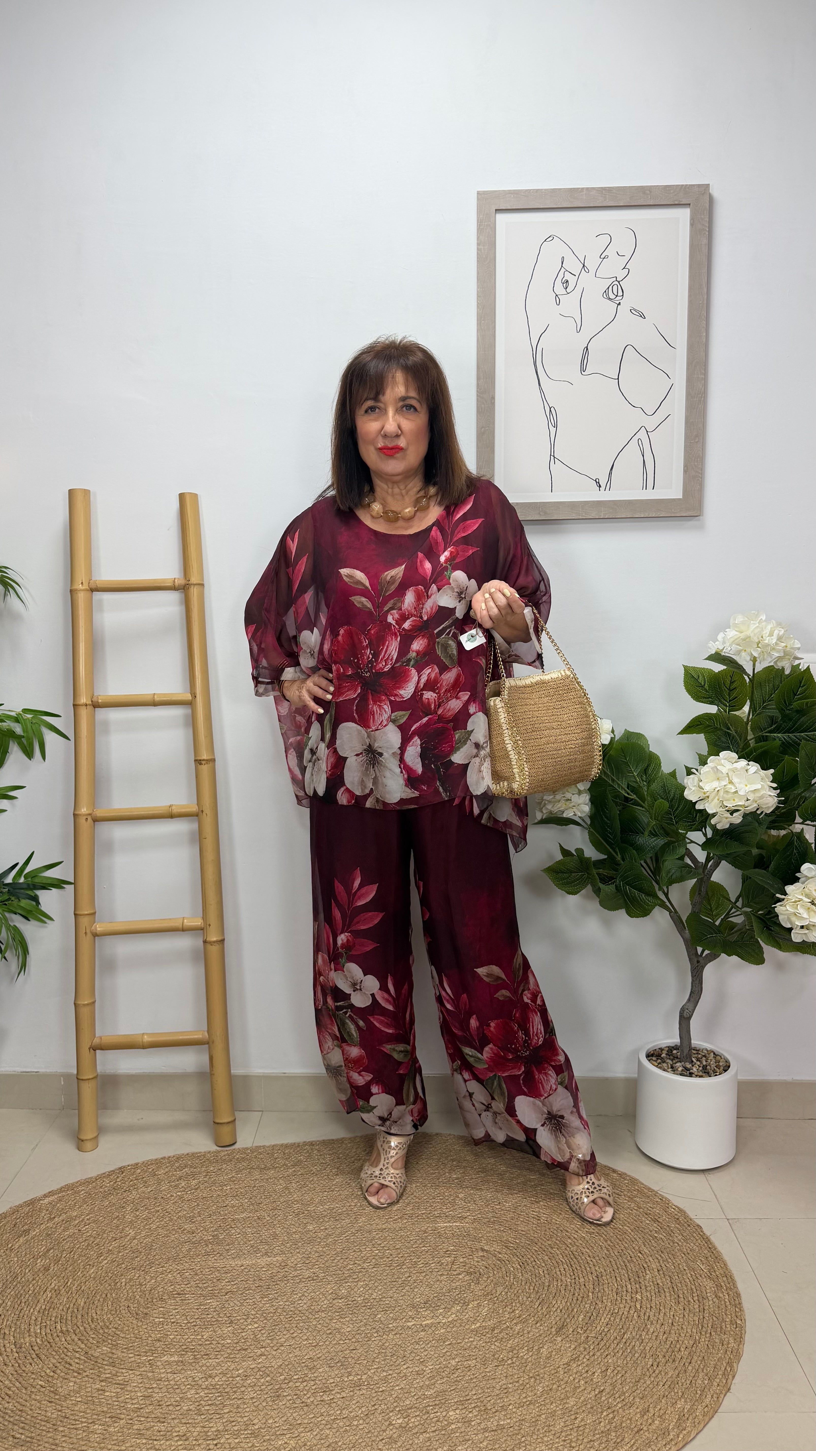 Conjunto Hortensia Burdeos