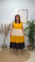 Vestido Volante Tricolor