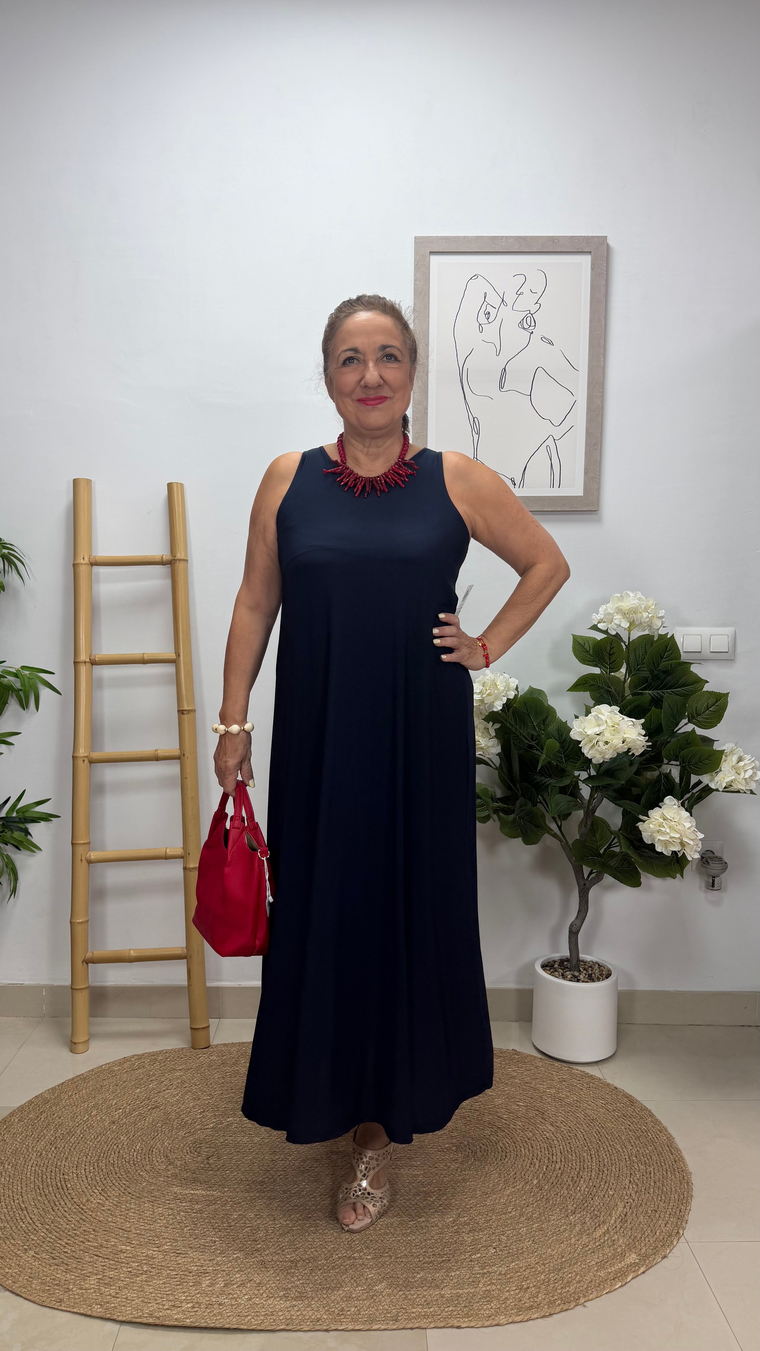 Vestido Estrella Azul Marino sin bolsillo