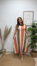 Vestido Nasha Naranja-Verde
