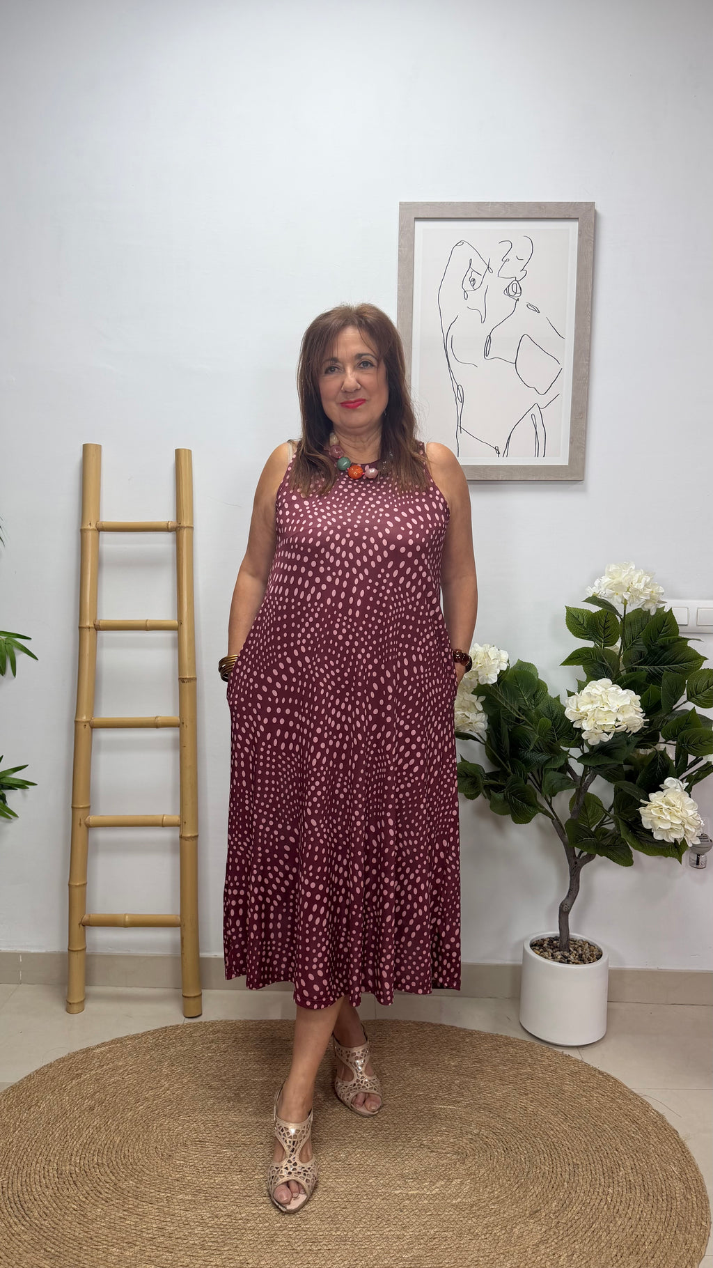 Vestido Lunar Burdeos/Rosa