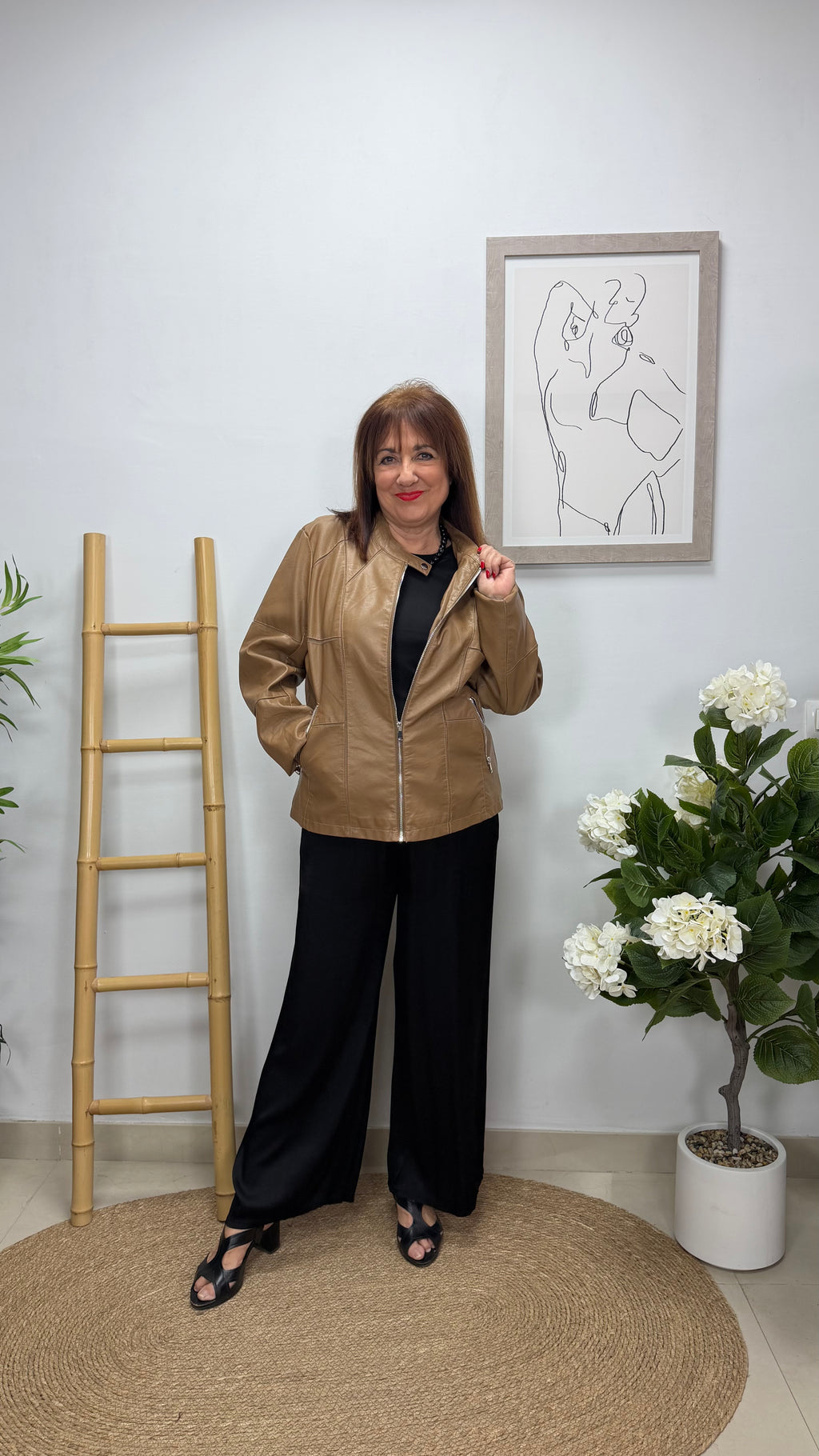 Cazadora Polipiel Forrada Camel