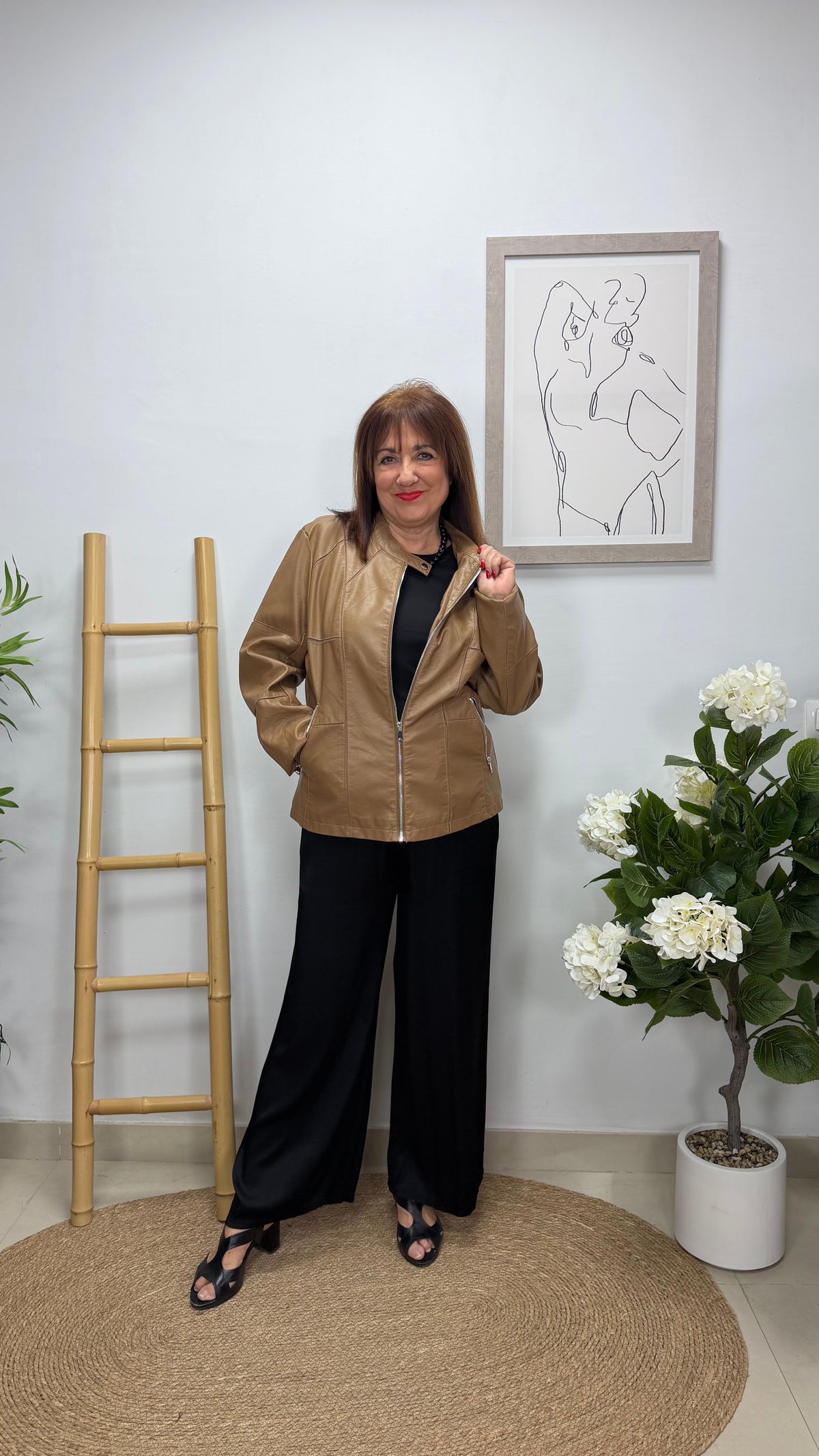 Cazadora Polipiel Forrada Camel