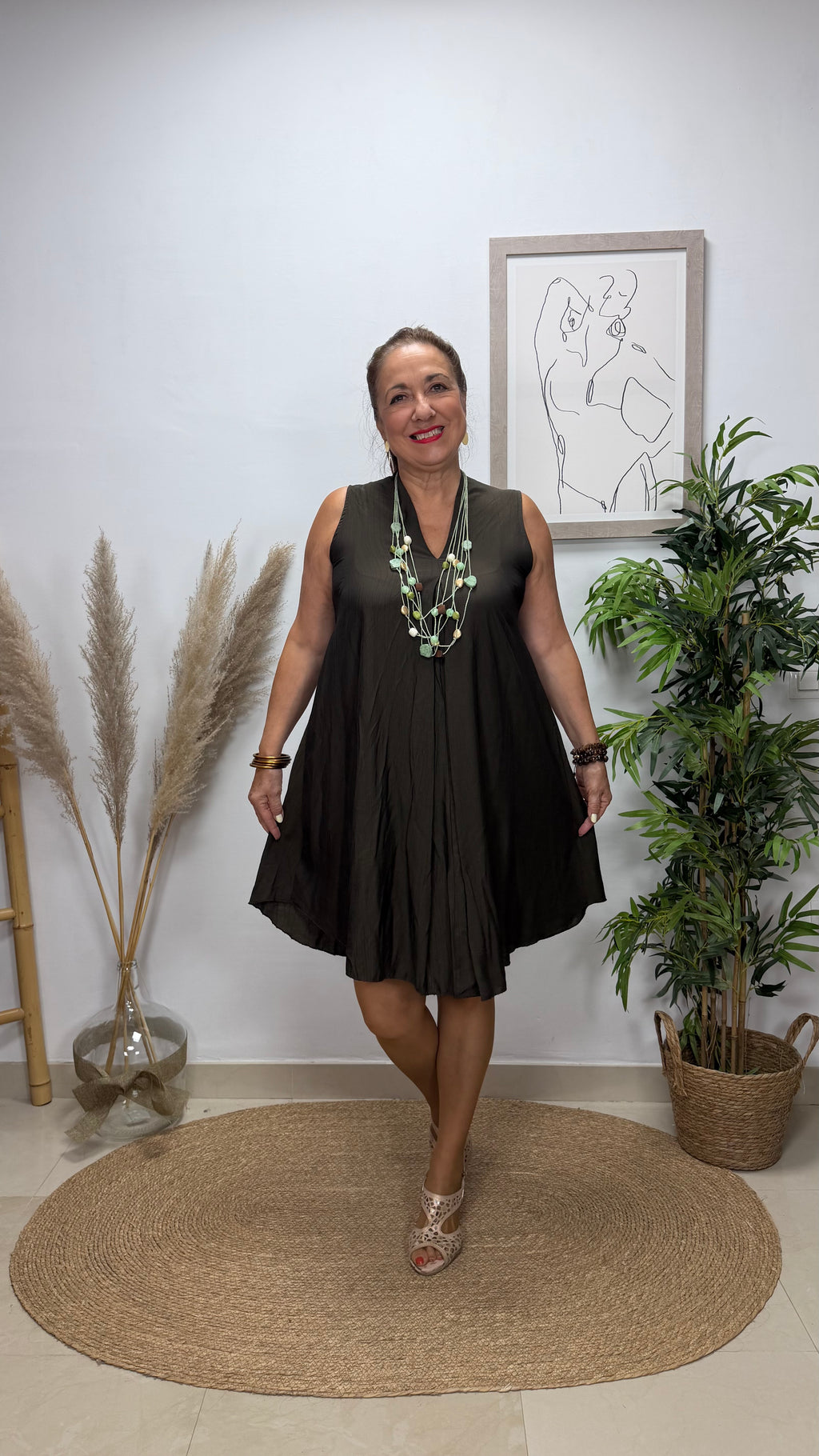 Vestido Corto Reyes Marrón
