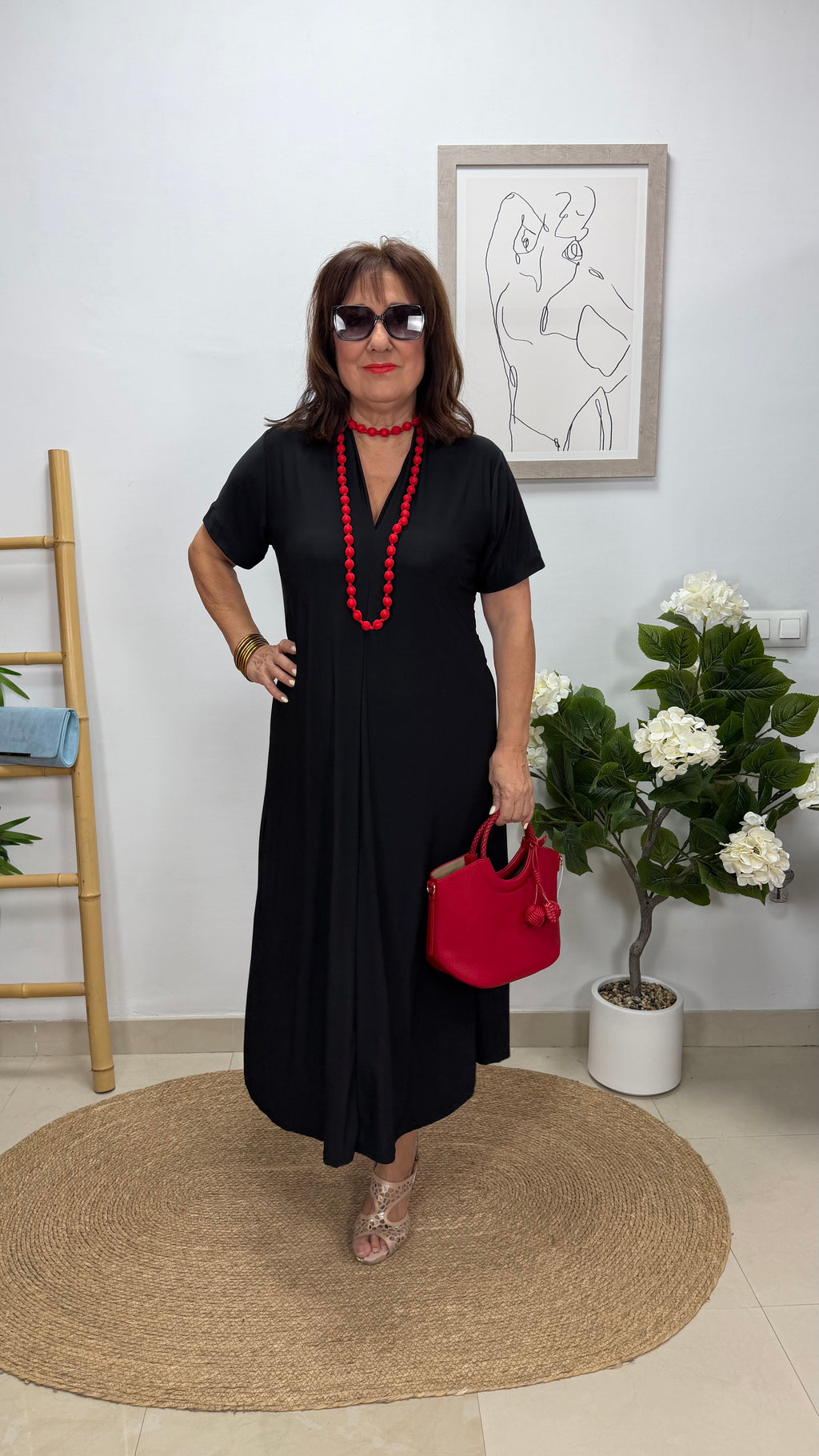 Vestido Paula Negro sin manga