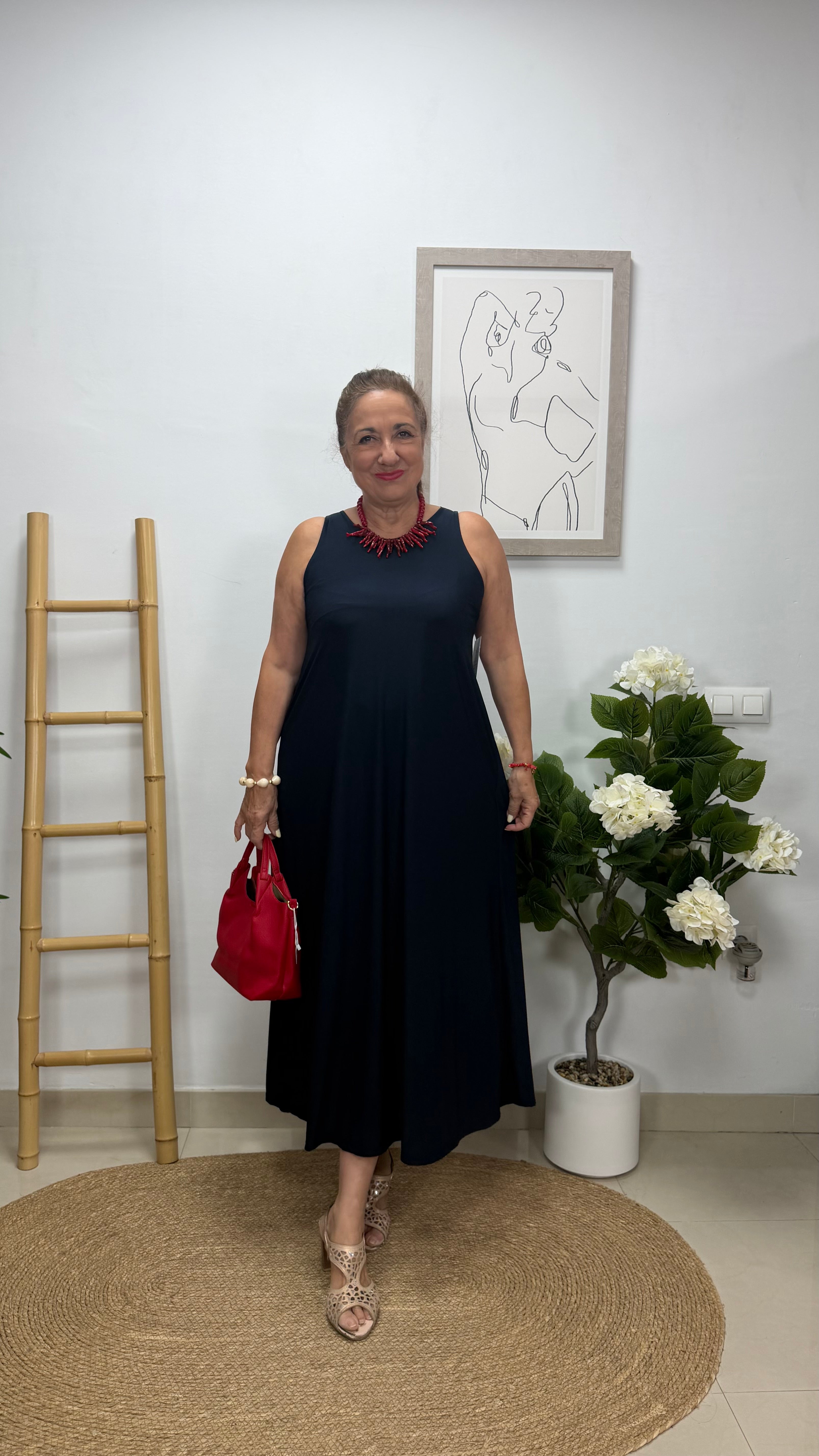 Vestido Estrella Azul Marino sin bolsillo