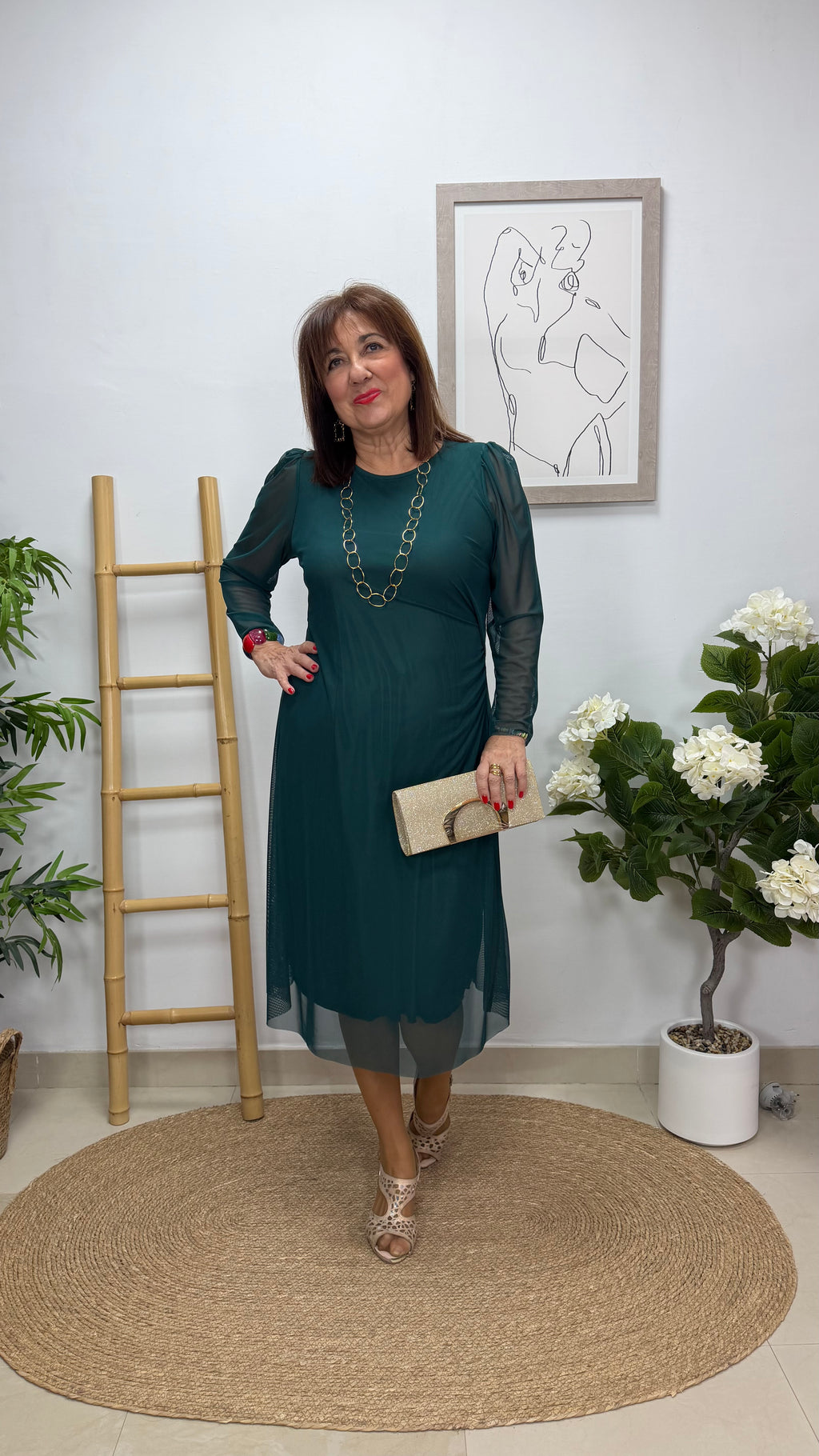 Vestido Loto Verde Pato