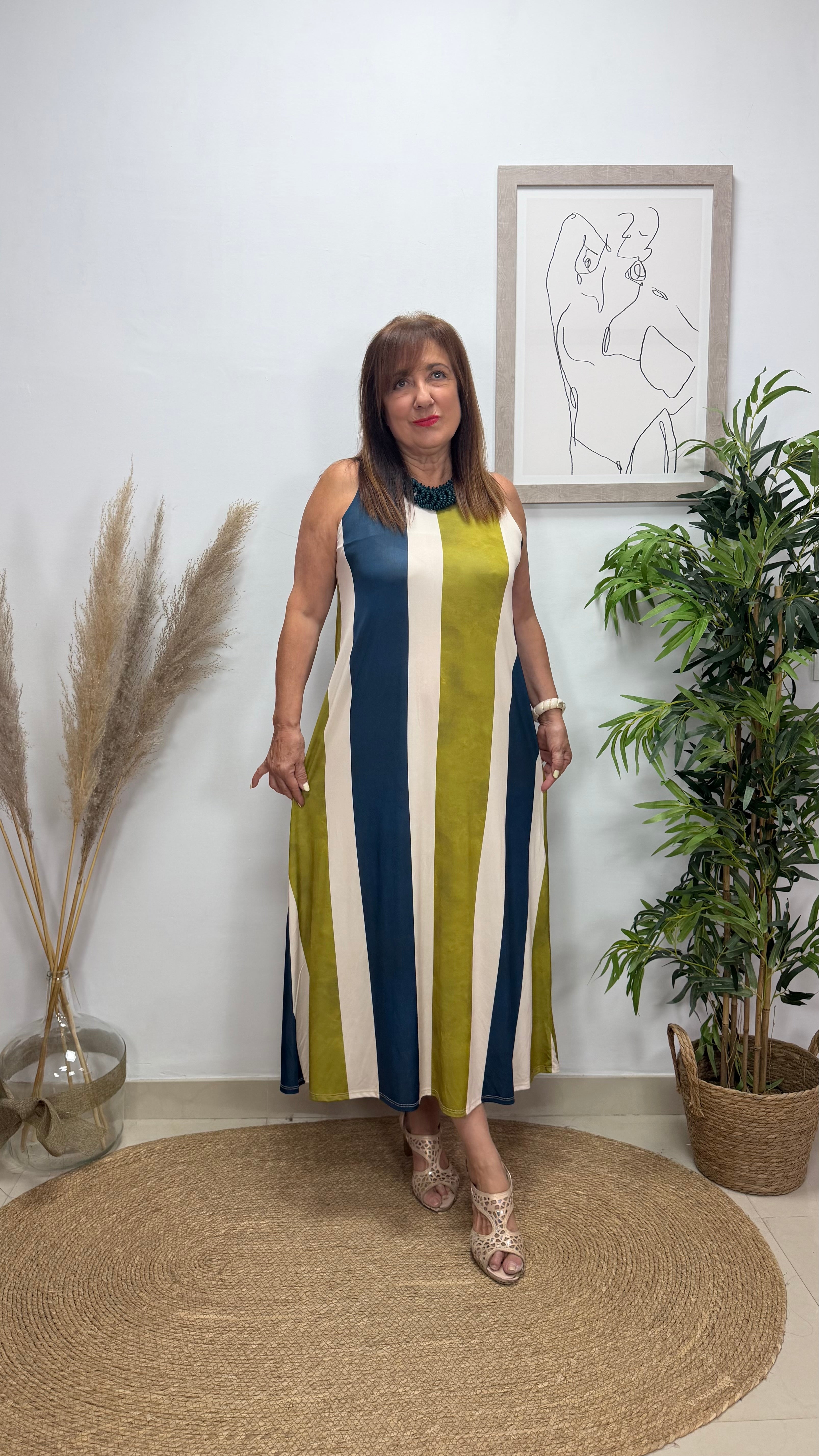 Vestido Nasha Azul-Lima