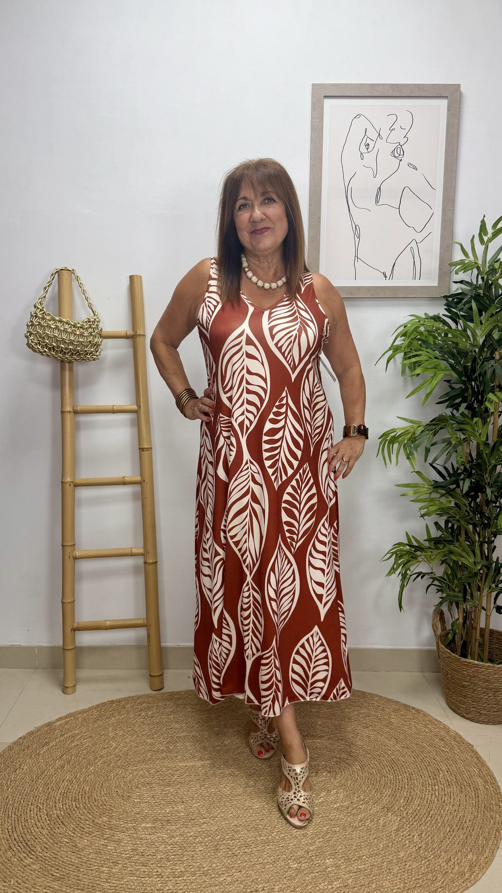Vestido Hojas Largo