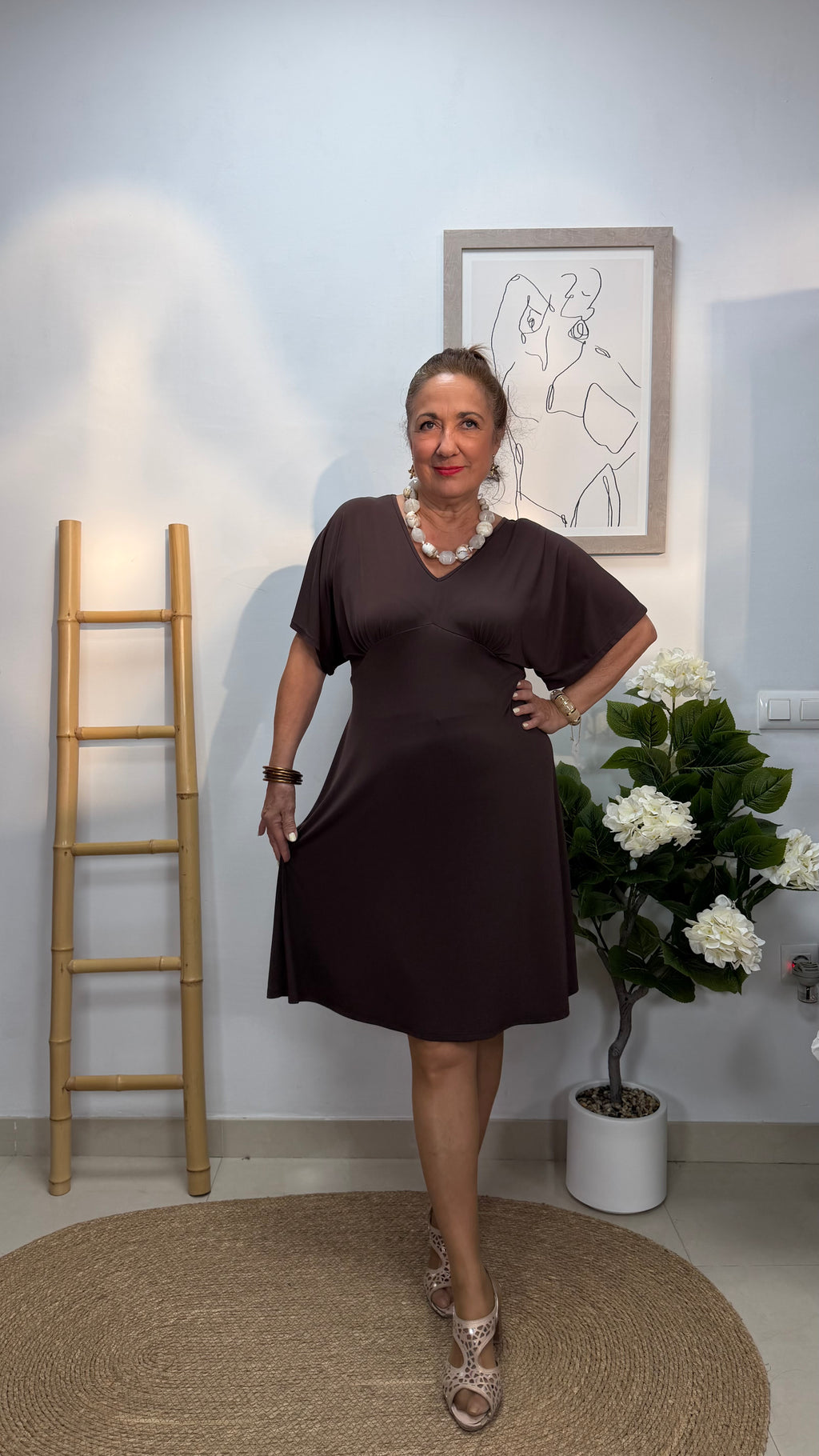 Vestido Corto Lowel Marrón