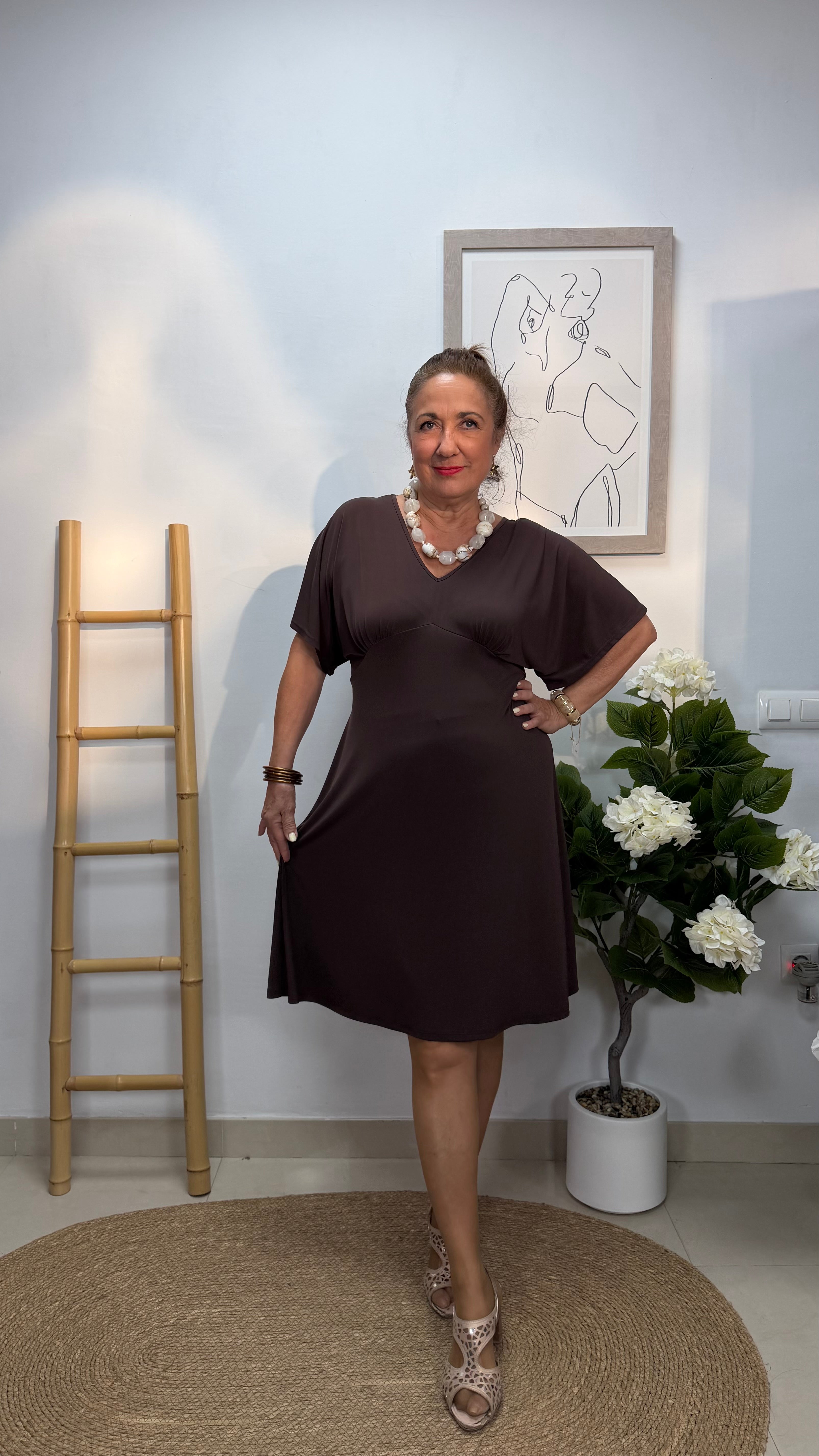 Vestido Corto Lowel Marrón