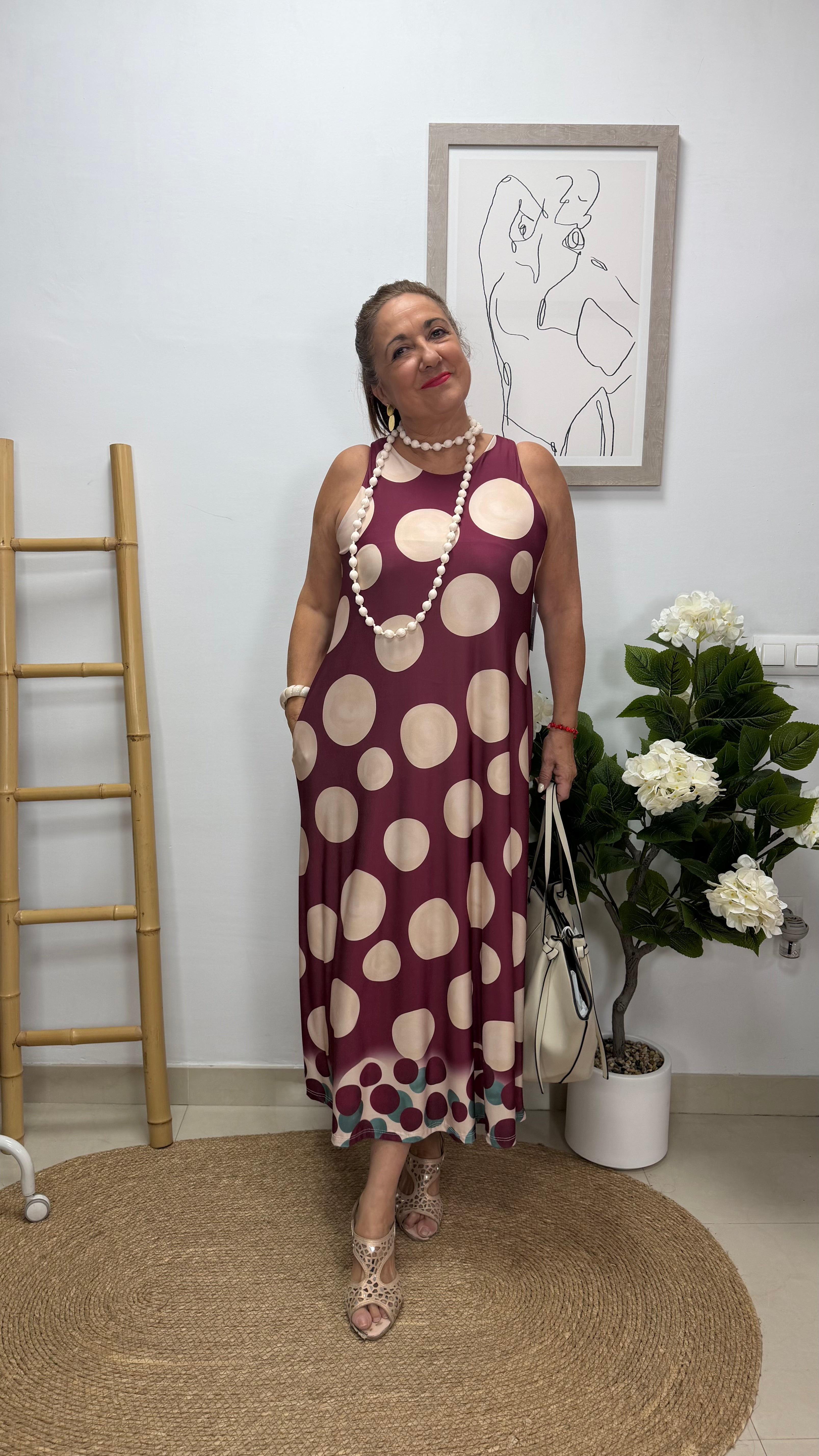 Vestido Elena Lunares Tinto