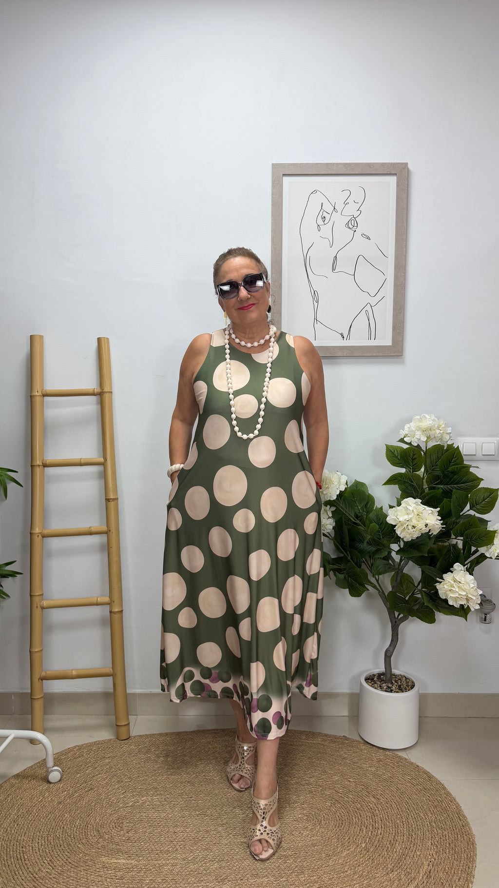 Vestido Elena Lunares Verde
