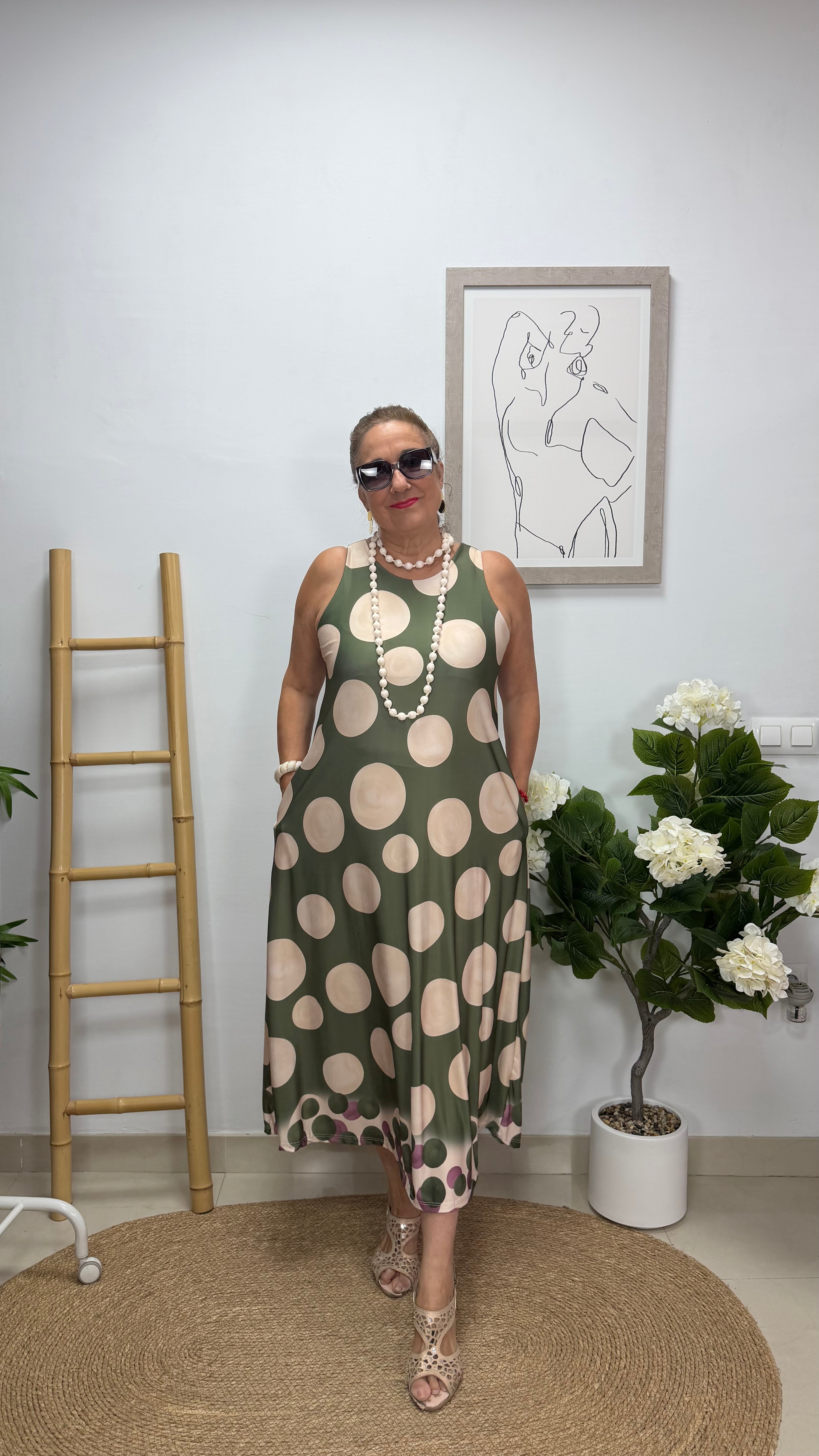 Vestido Elena Lunares Verde