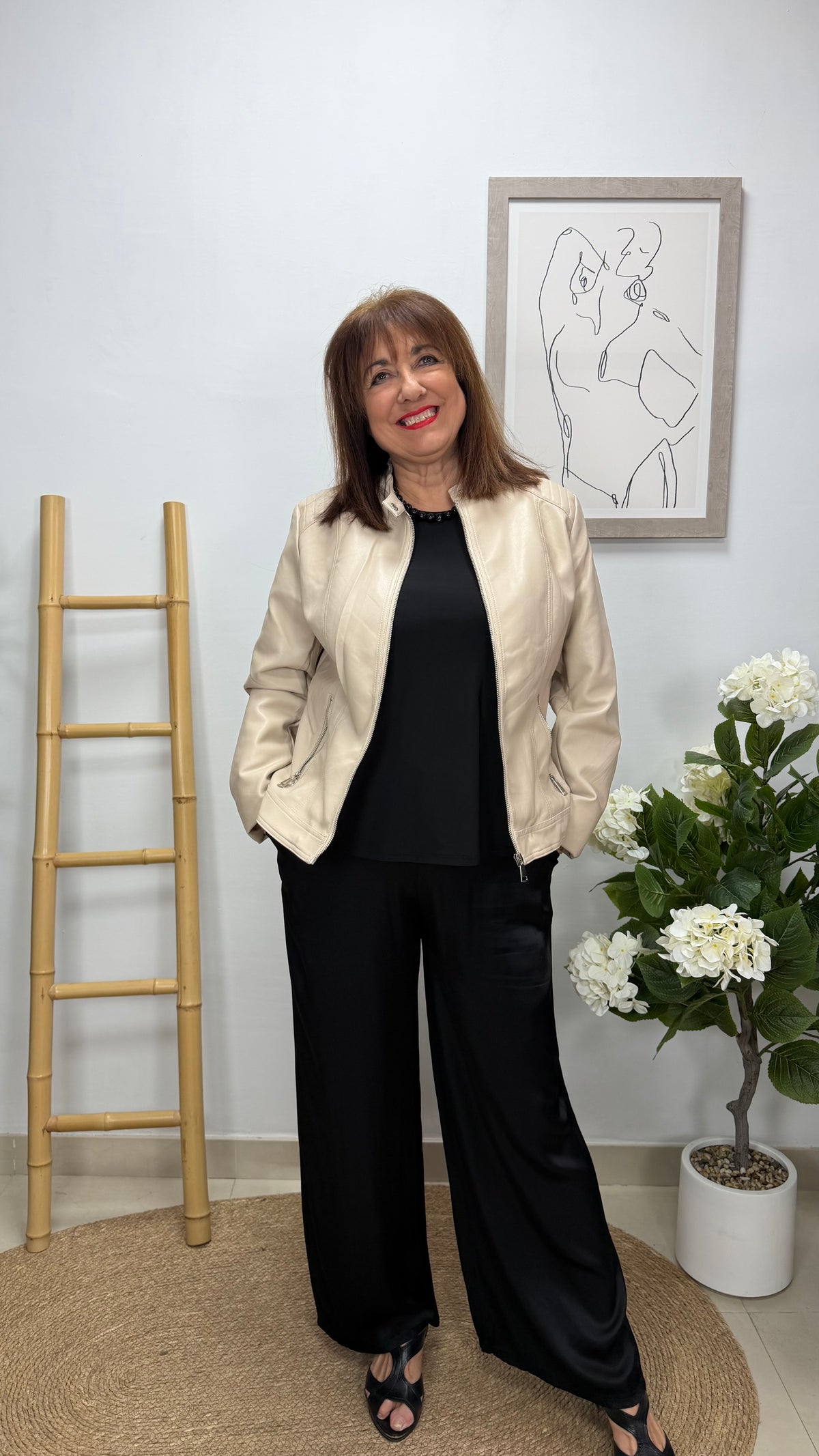 Cazadora Polipiel Forrada Beige